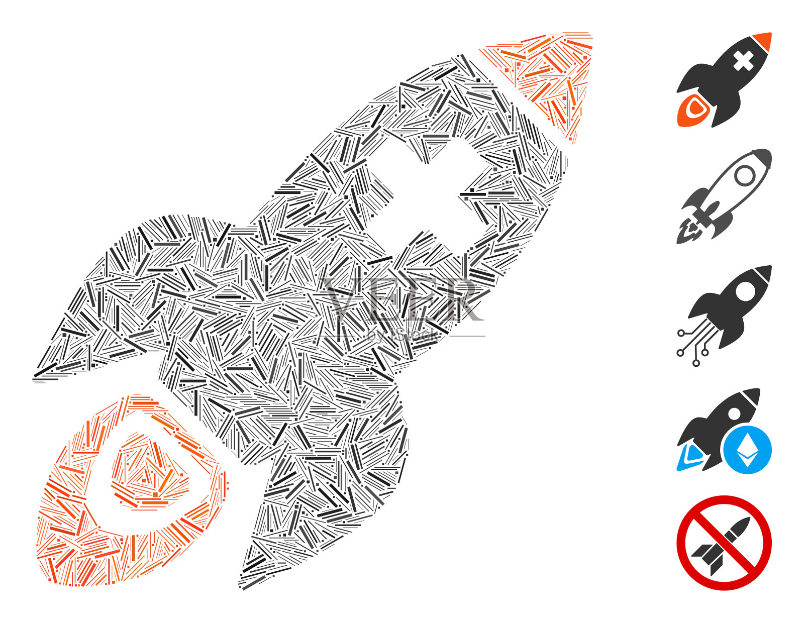 Dash Mosaic医疗火箭图标插画图片素材