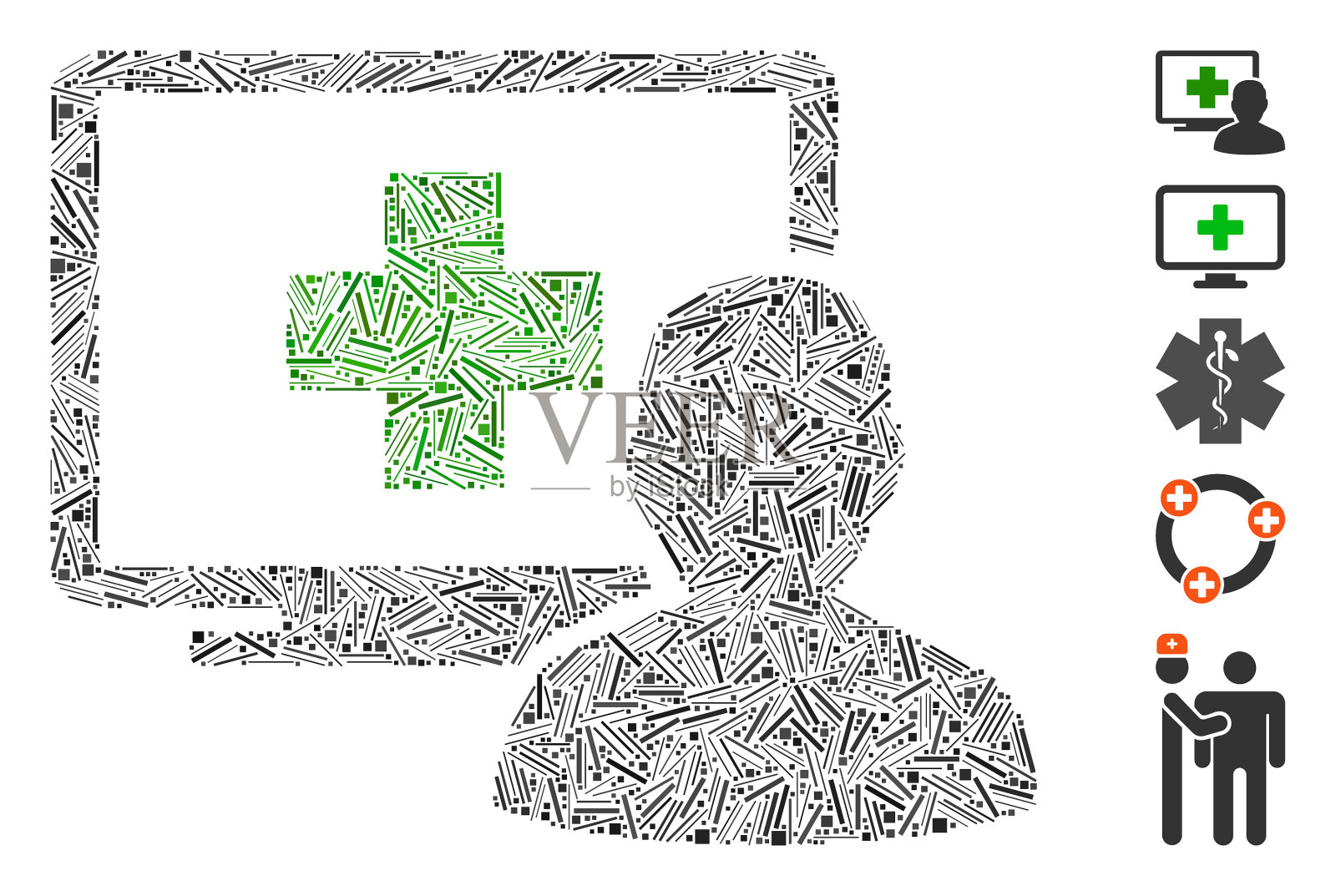 Hatch马赛克电脑医生图标插画图片素材