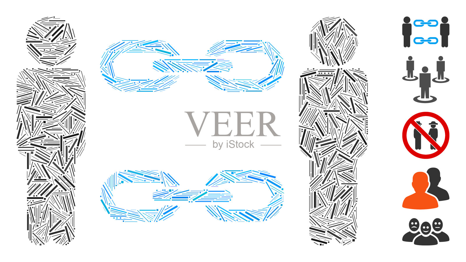 Dash拼贴男链图标插画图片素材