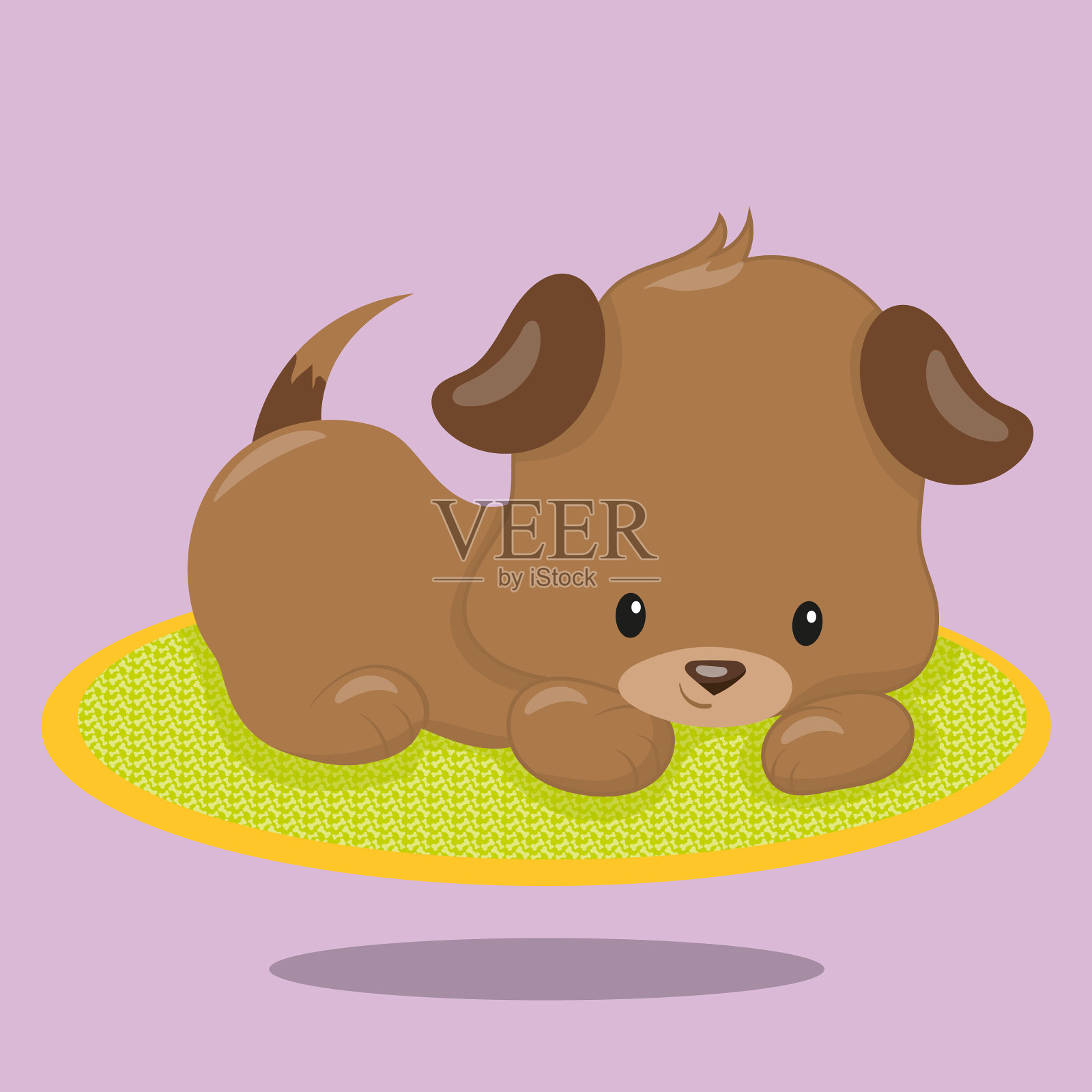 小狗狗坐着06插画图片素材