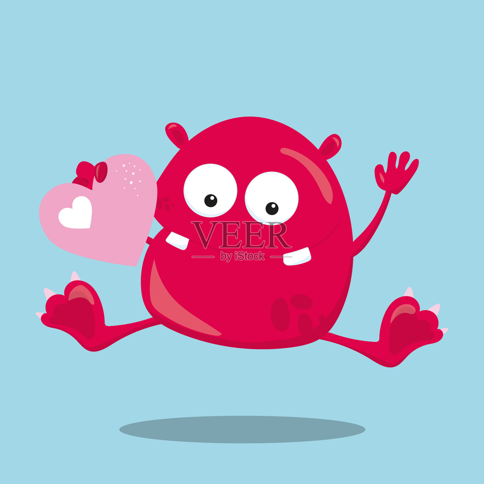 情人节怪兽心06插画图片素材