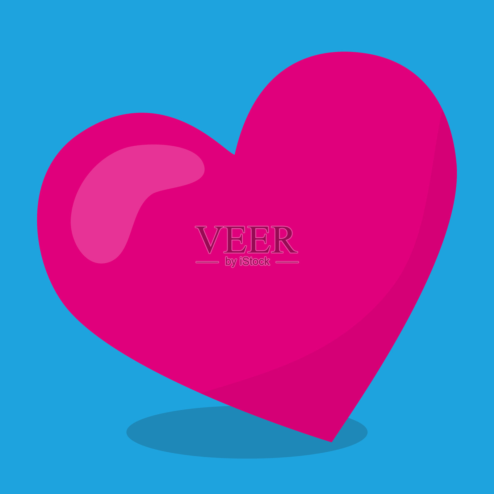 情人节独角兽紫心插画图片素材