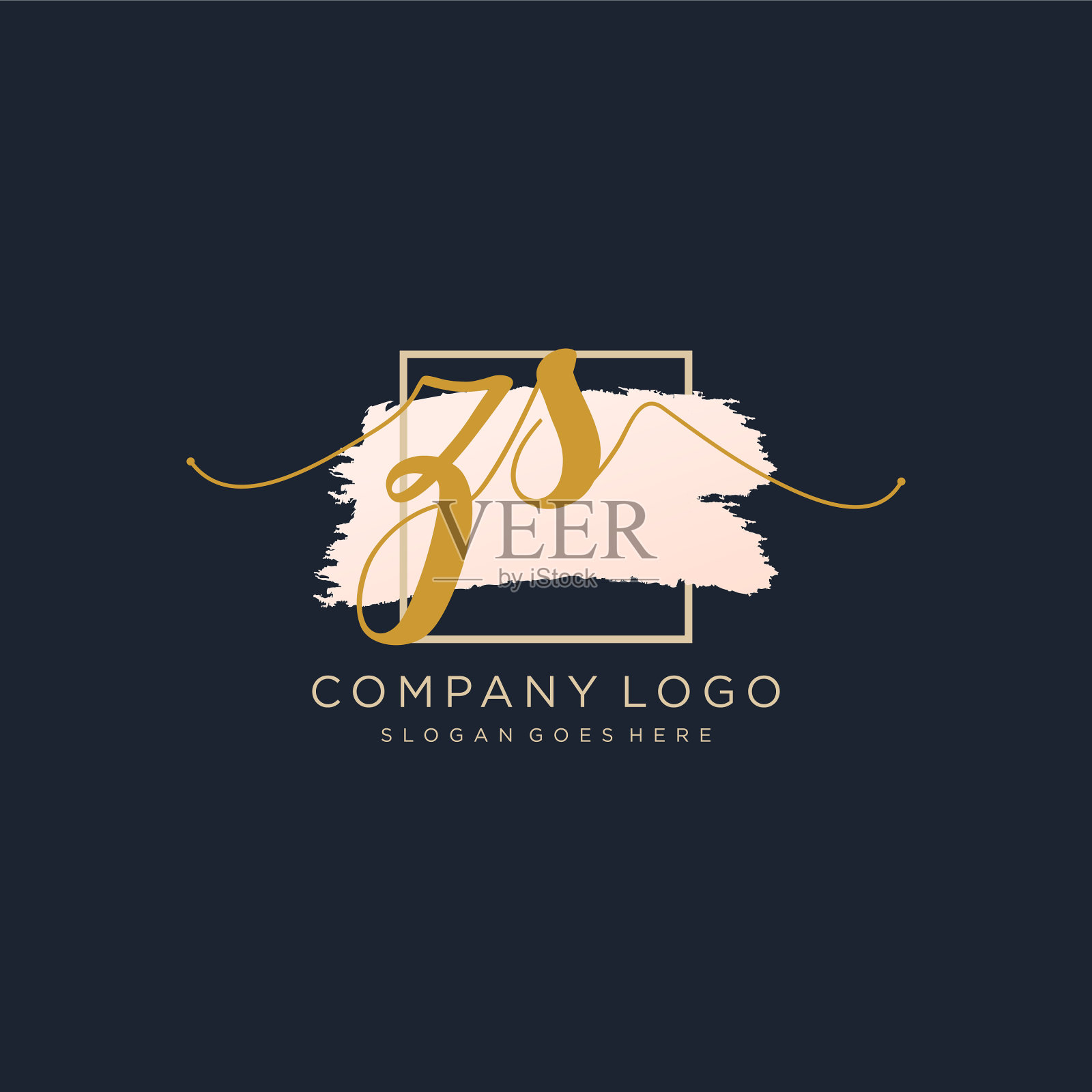 初始zs手写标志与圆模板插画图片素材