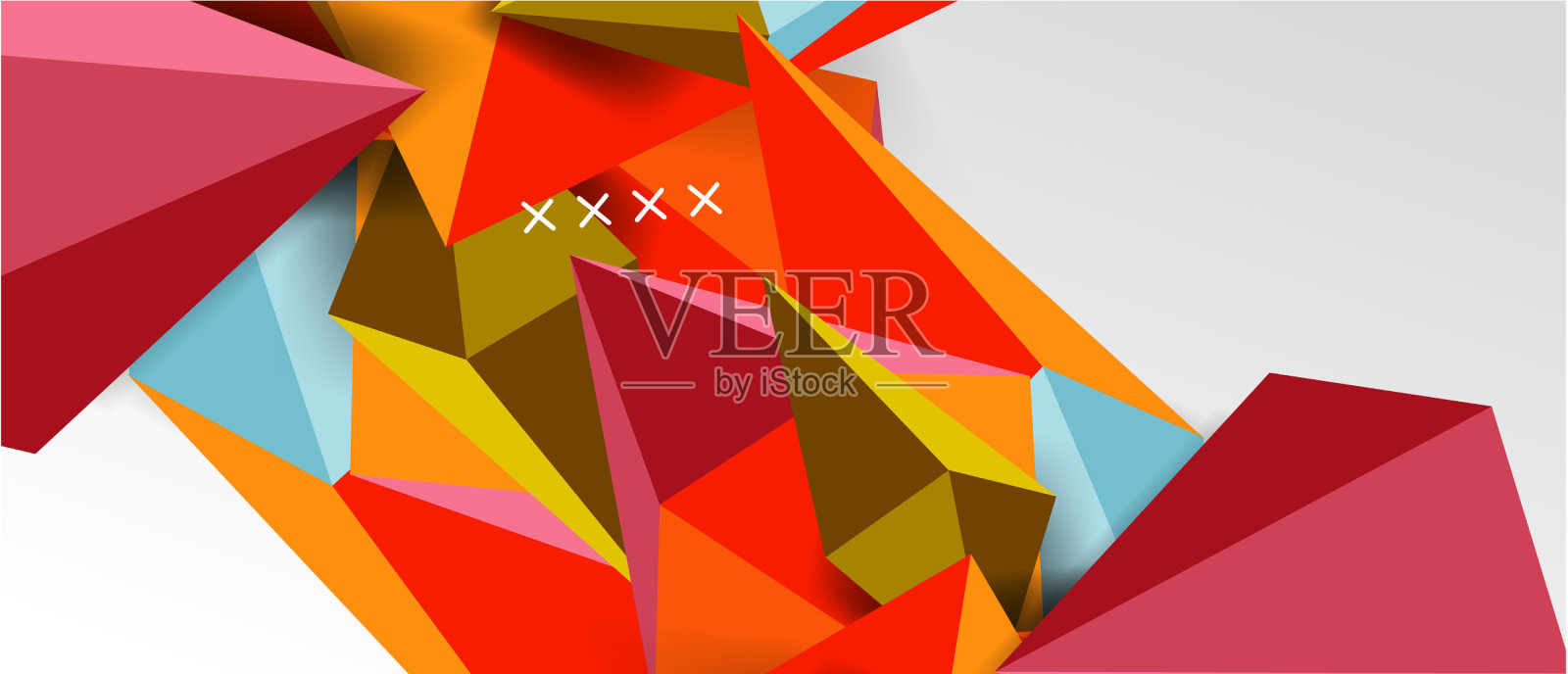 三维低聚抽象形状背景插画图片素材