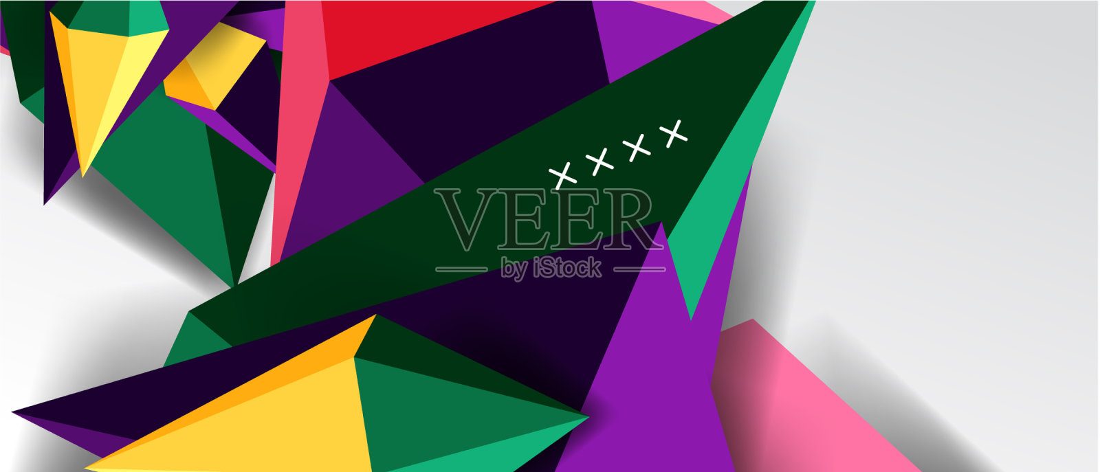 三维低聚抽象形状背景插画图片素材