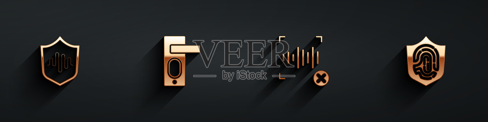 设置屏蔽语音识别指纹门图标素材