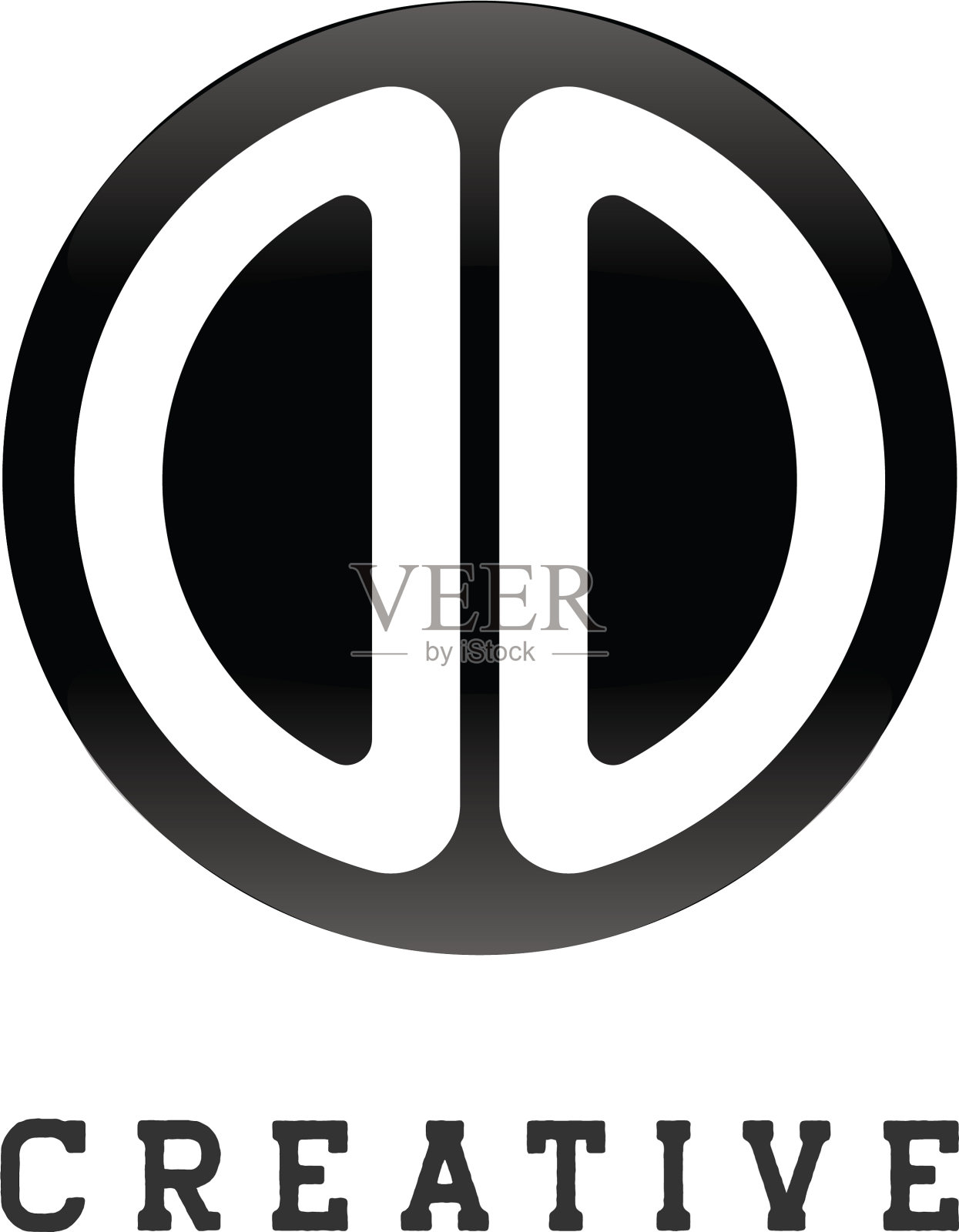 首字母oo圆形字母黑色插画图片素材