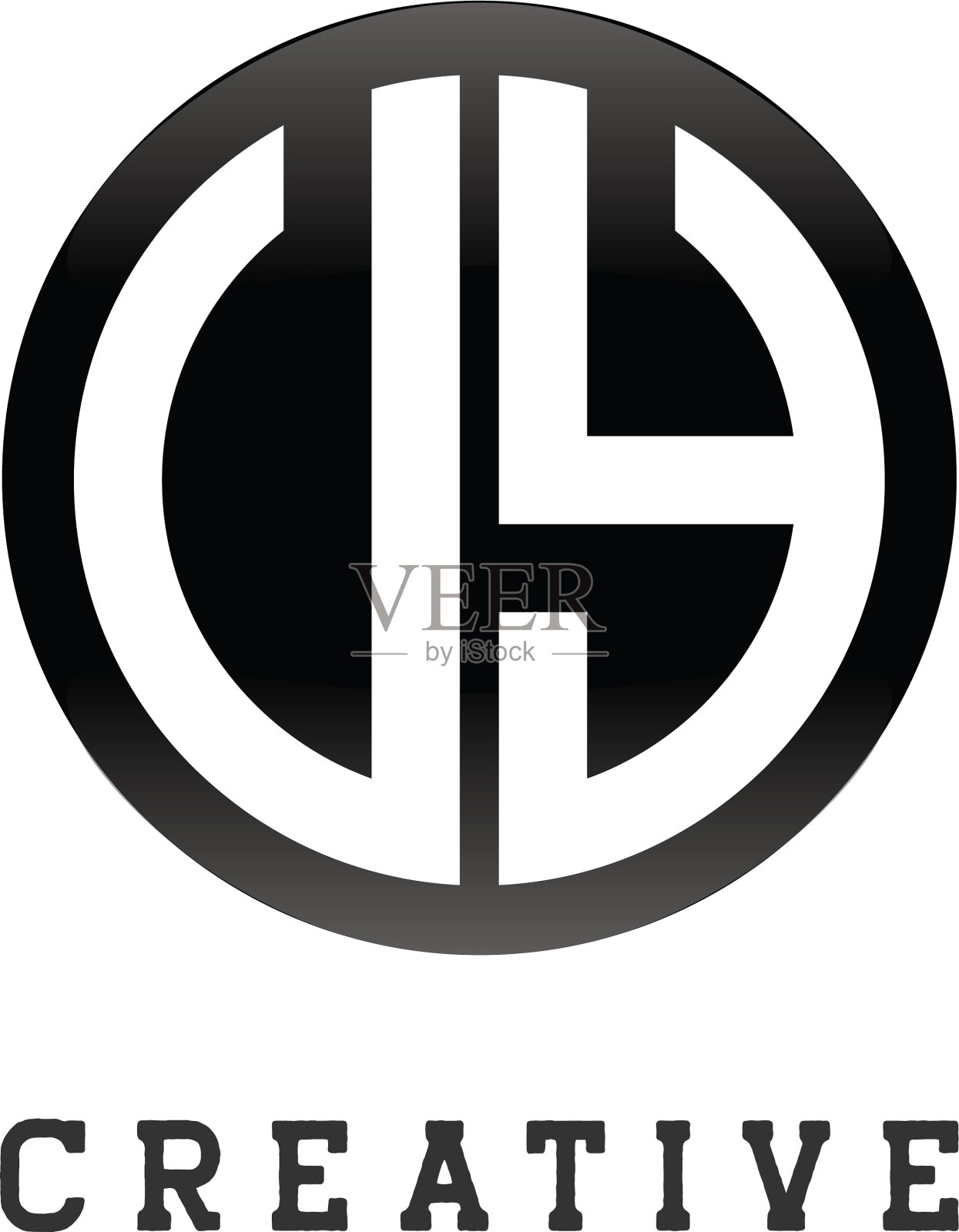 首字母vy圆形字母黑色插画图片素材