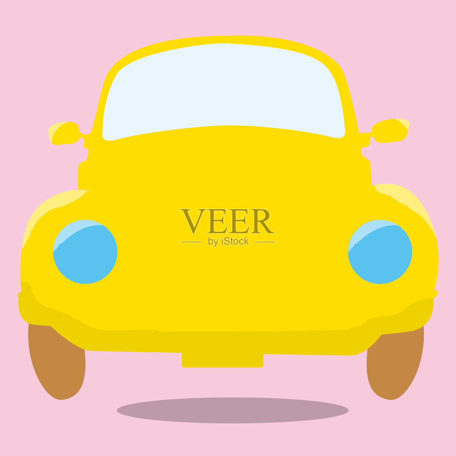 汽车生日主题黄色汽车09插画图片素材