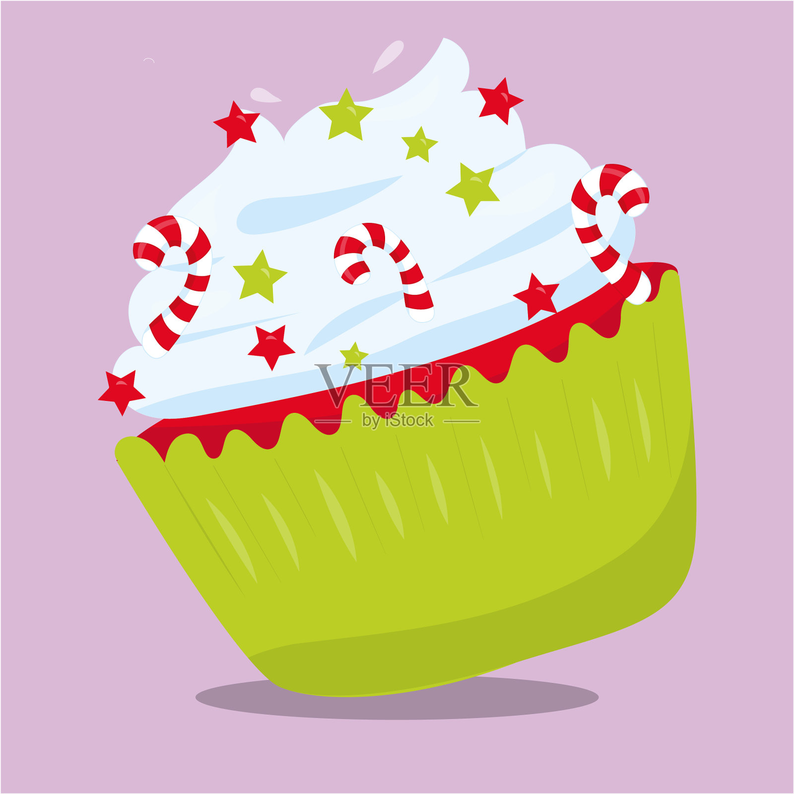 圣诞公主绿色蛋糕21插画图片素材