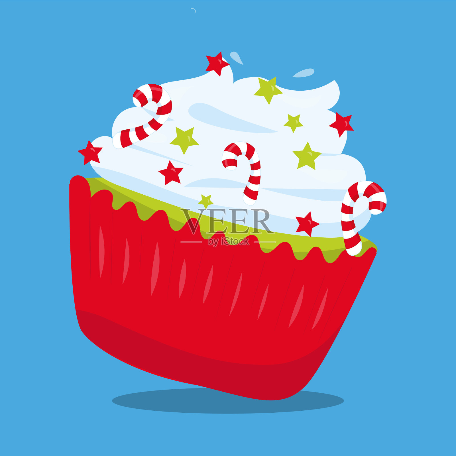 圣诞公主红蛋糕18插画图片素材