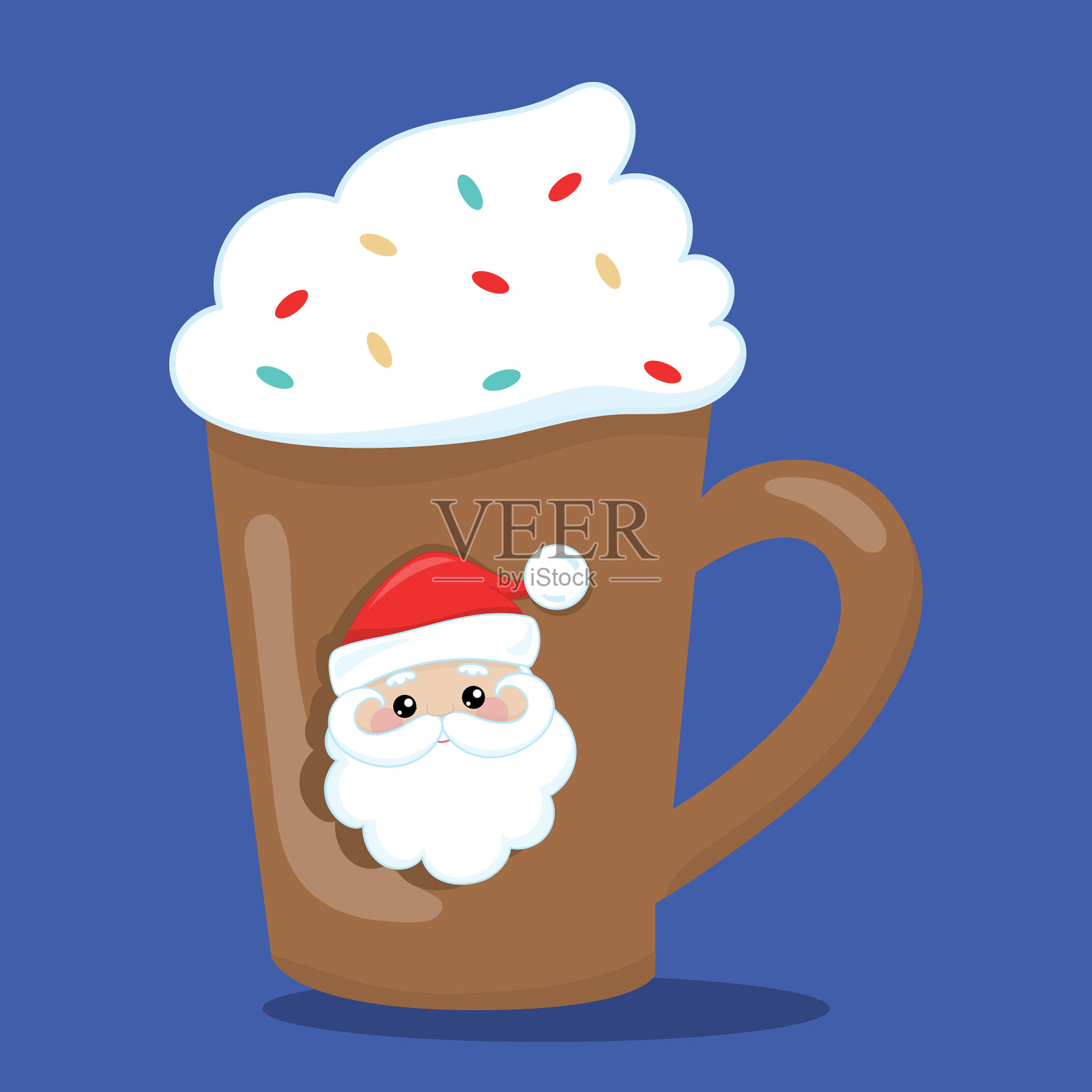 圣诞款待卡布奇诺圣诞老人13插画图片素材