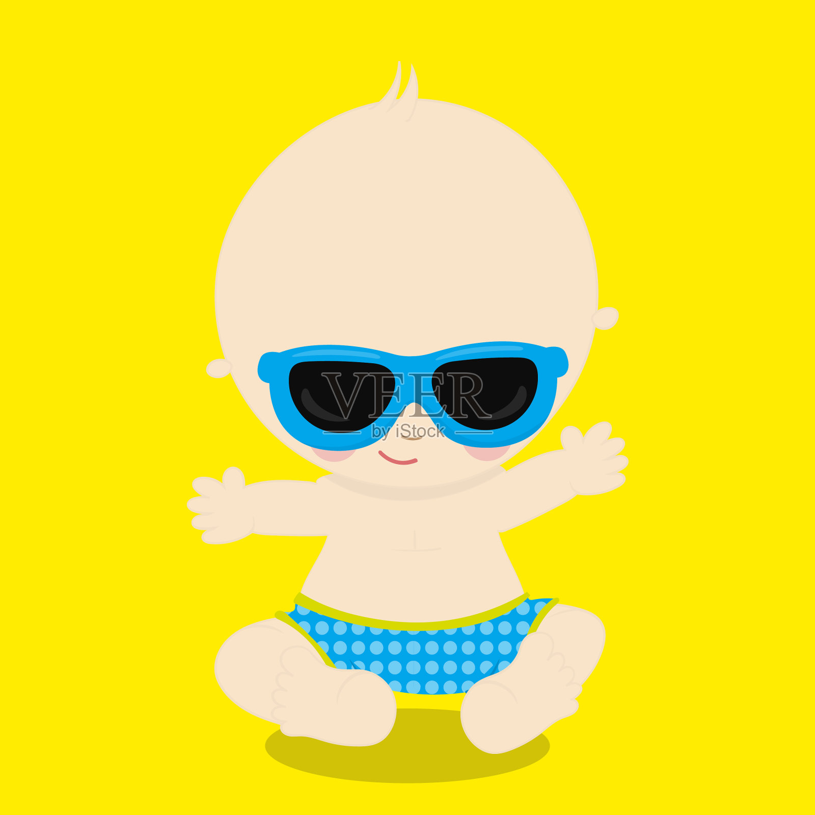 海滩派对男孩的眼镜02插画图片素材