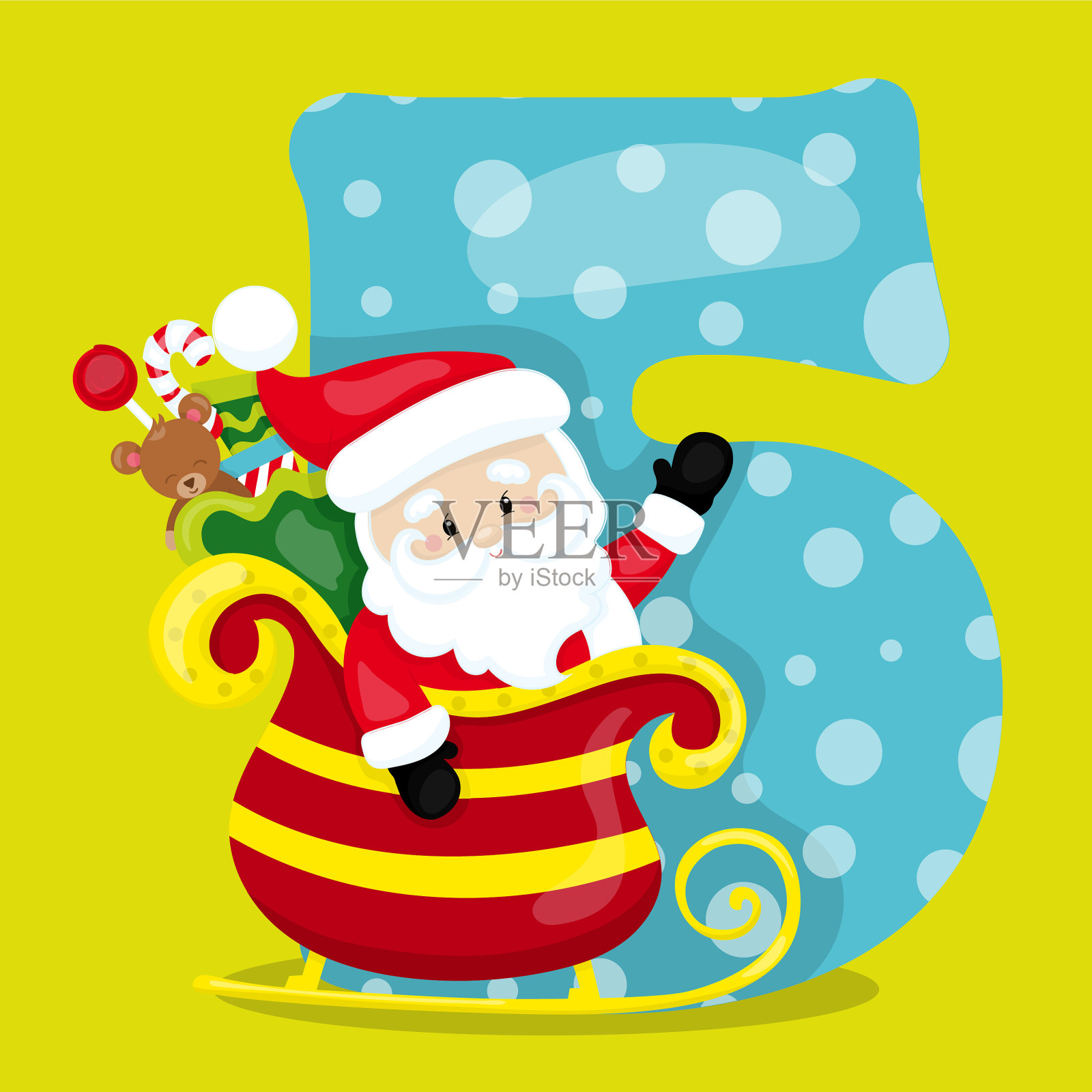 圣诞数字5 05插画图片素材