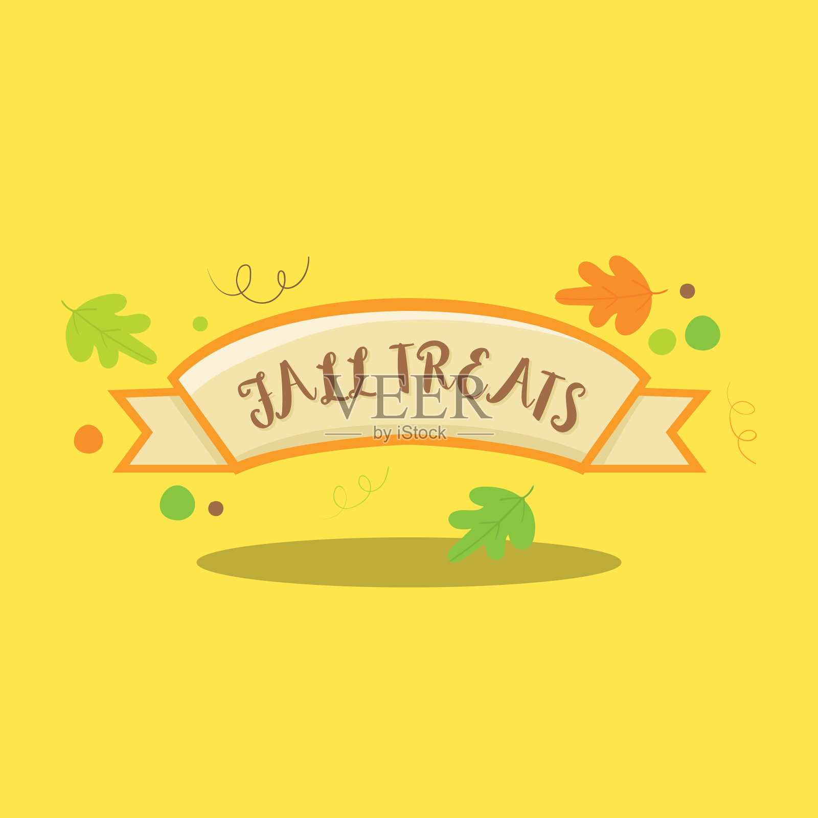 秋天对待微笑横幅12插画图片素材