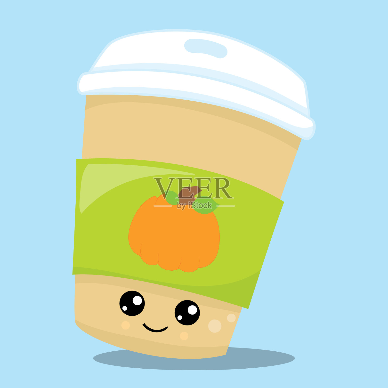 秋天善待微笑热咖啡08插画图片素材