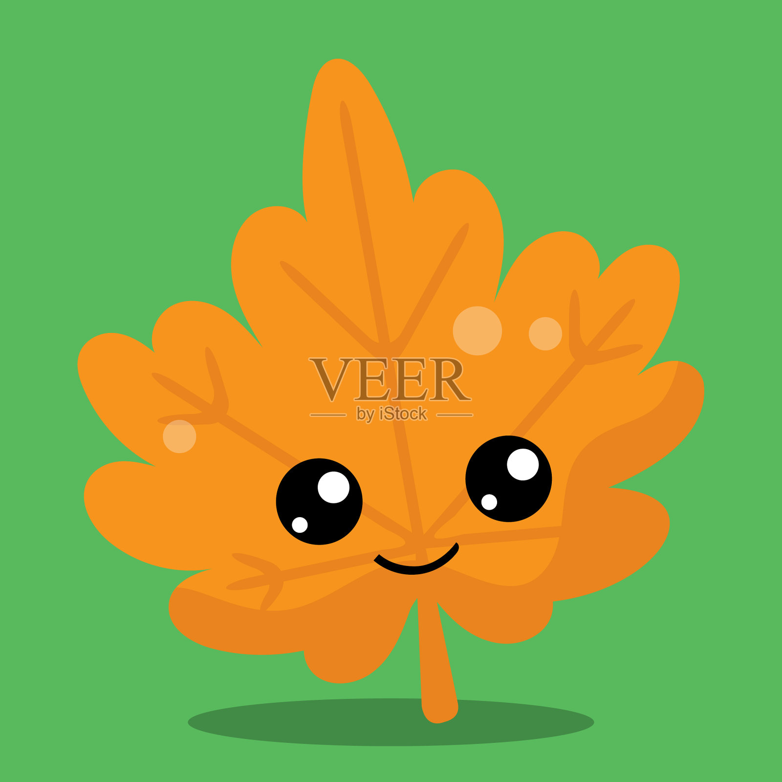 咕咕感谢树叶16插画图片素材