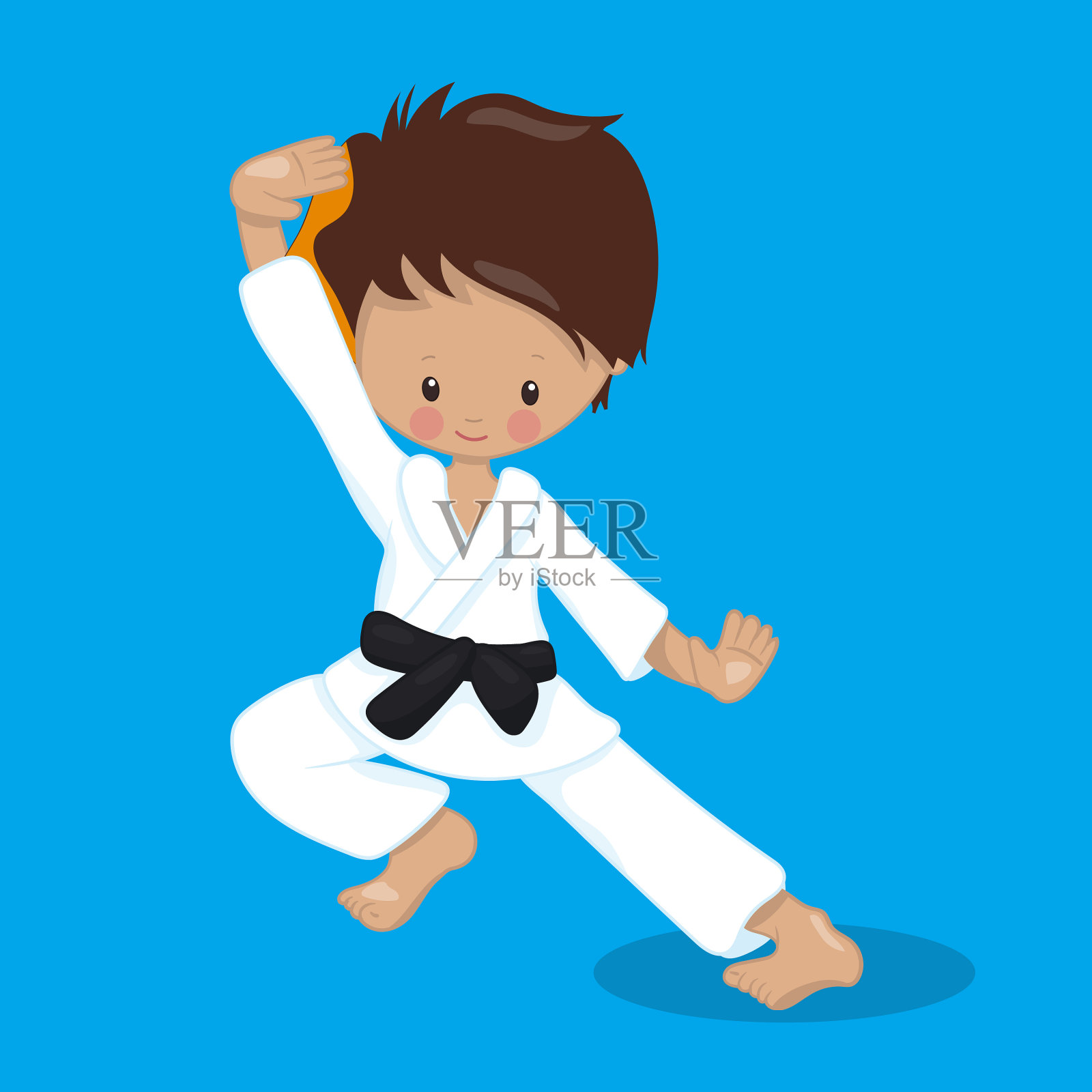 空手道小子棕色螳螂13插画图片素材