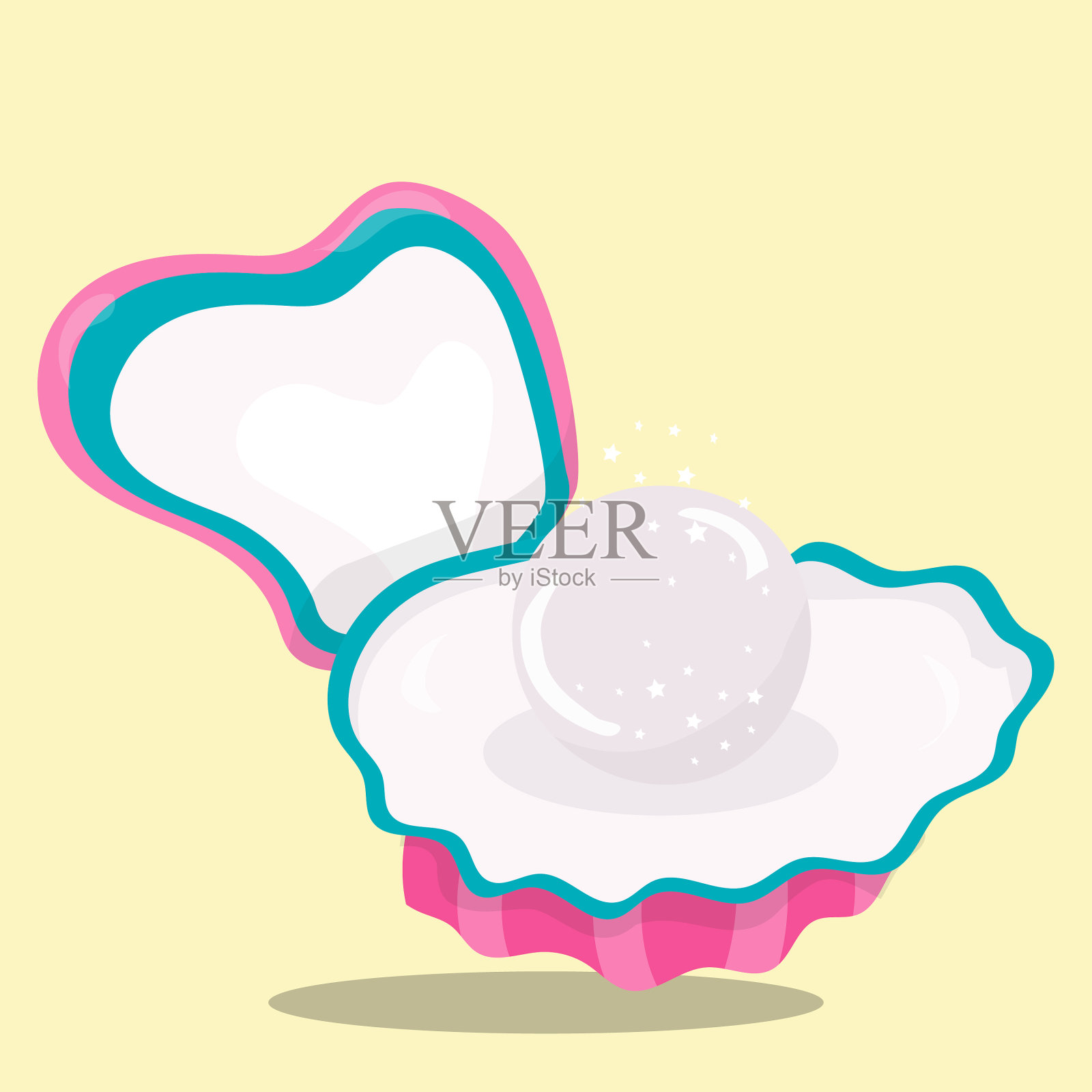 美人鱼珍珠03插画图片素材