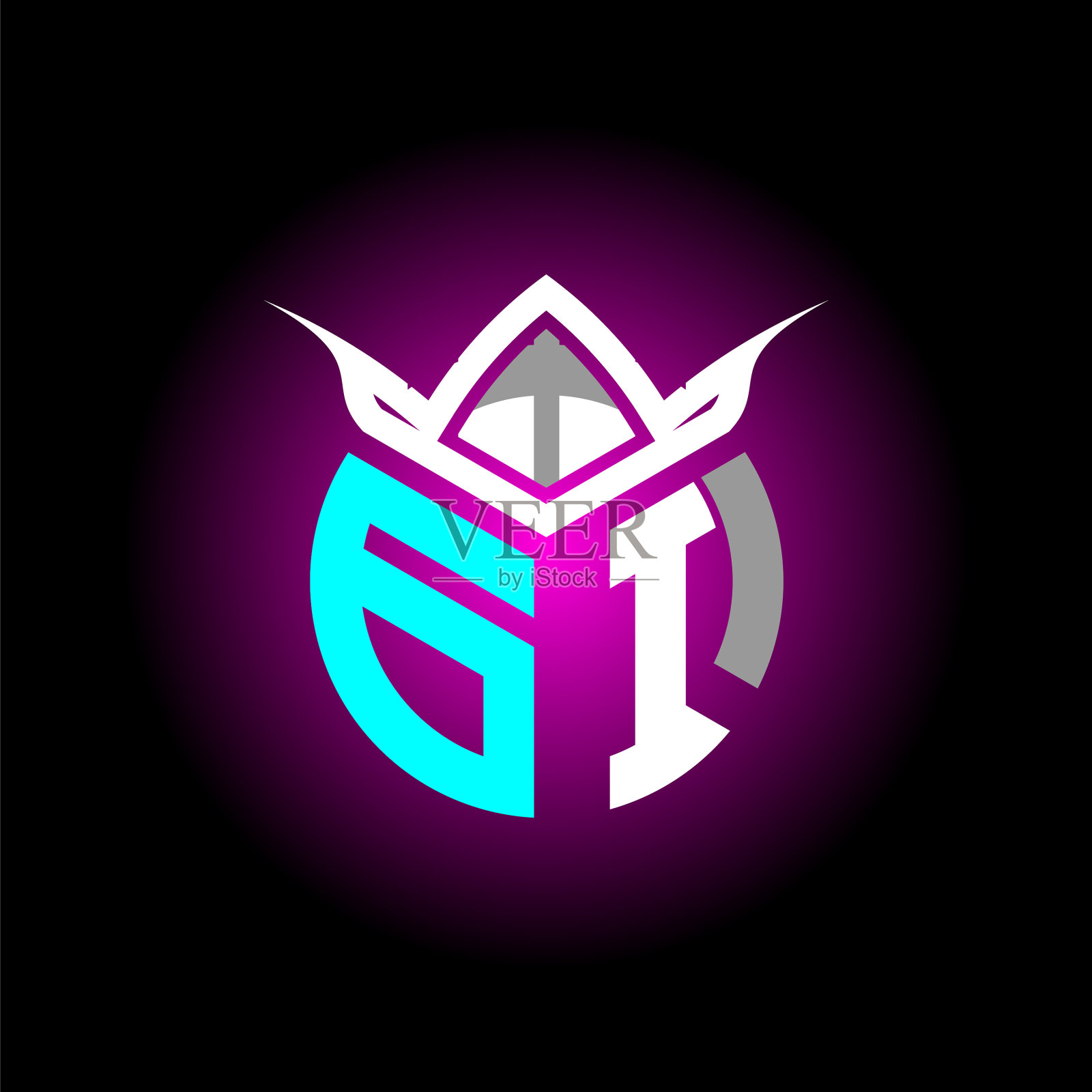 首极简g我与徽标字母交织插画图片素材