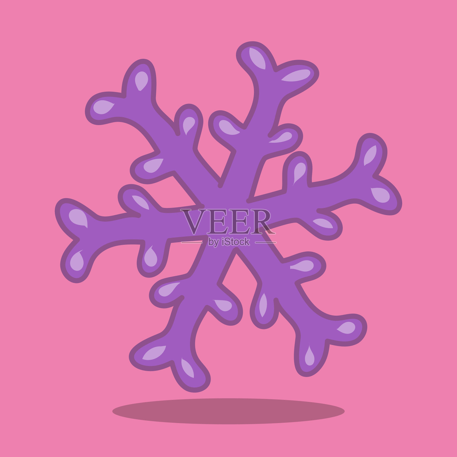 溜冰雪人紫色的雪花10插画图片素材