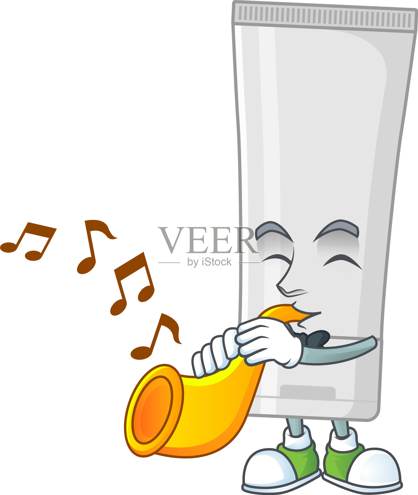 一位才华横溢的音乐家白色塑料管卡通设计元素图片