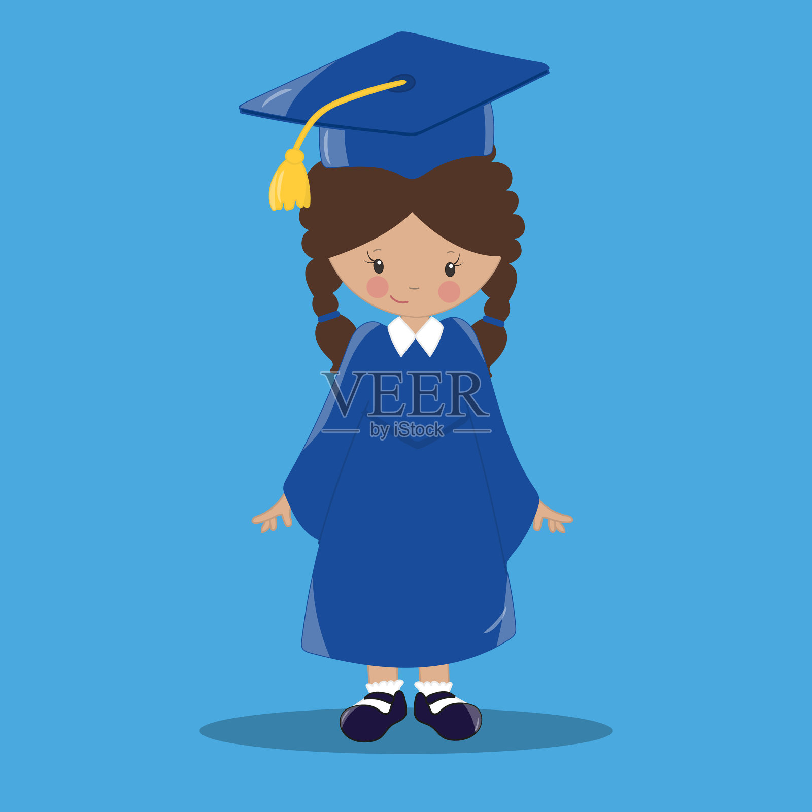 毕业女生手递3个10个插画图片素材