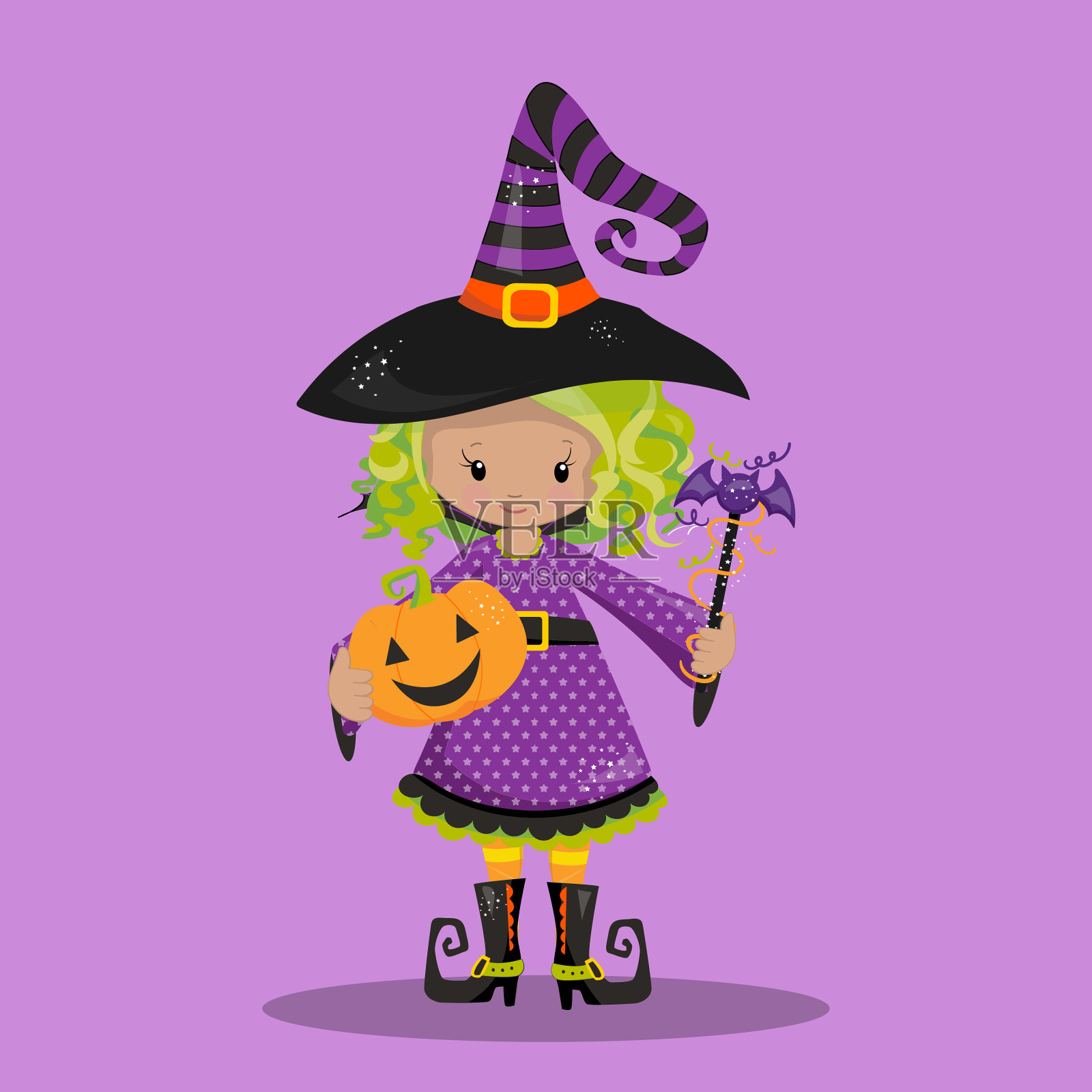 女巫绿光04插画图片素材