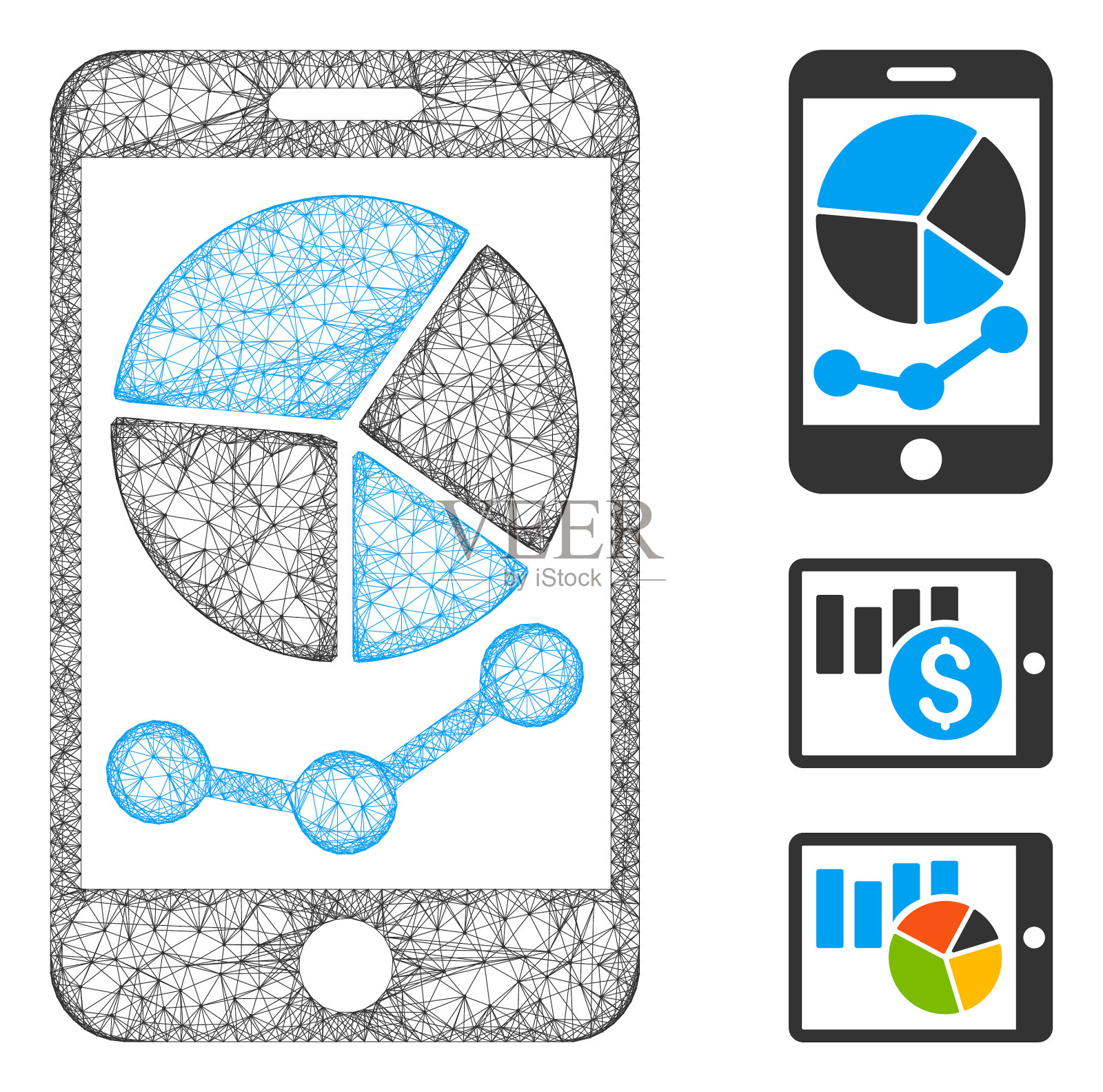 移动图形多边形网络网格插画图片素材