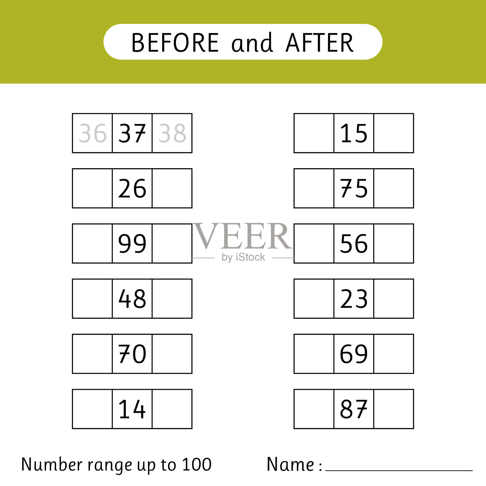填上前后遗漏的数字插画图片素材
