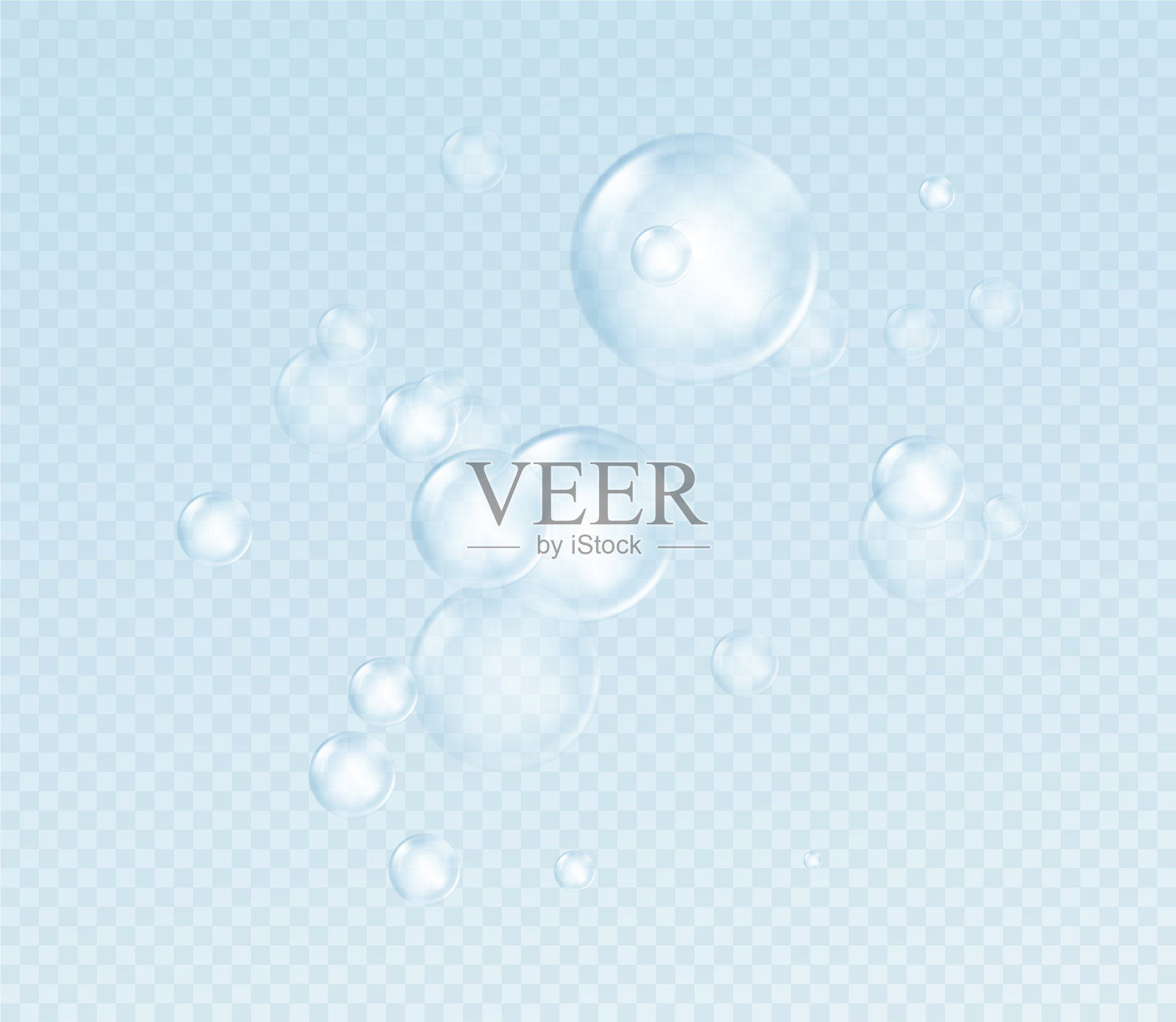 逼真的肥皂泡隔离上透明设计元素图片