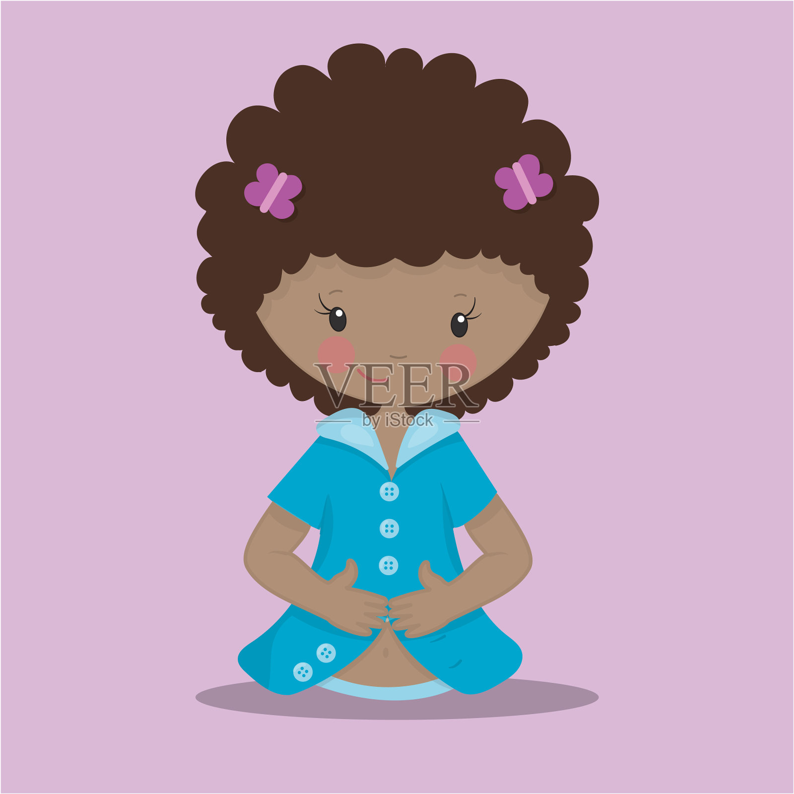 整洁的女孩穿上30插画图片素材