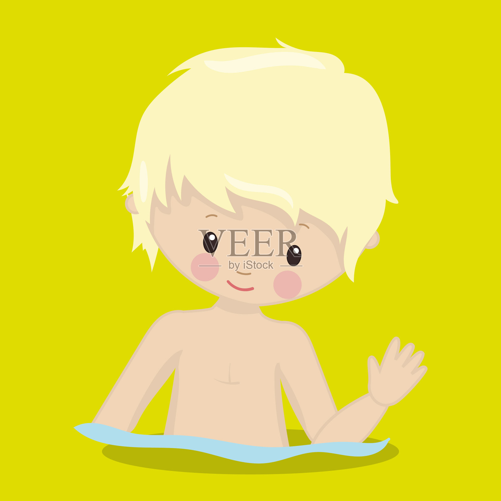 泳池派对男孩游泳金发14插画图片素材