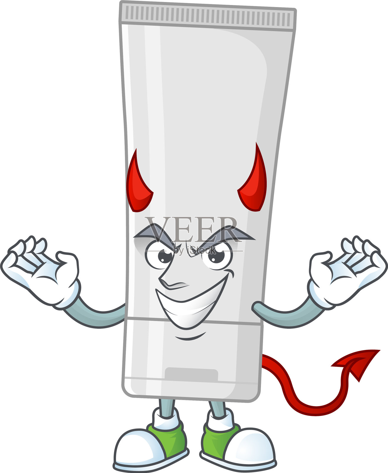 一幅画魔鬼白色塑料管卡通设计元素图片