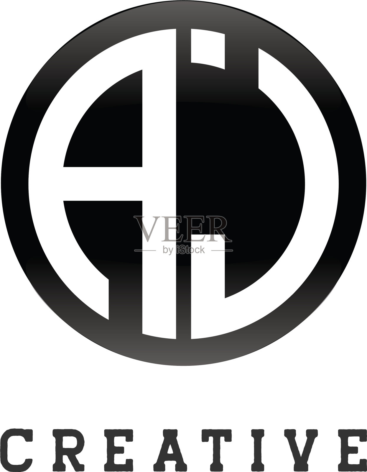 首字母aj圆形字母黑色插画图片素材