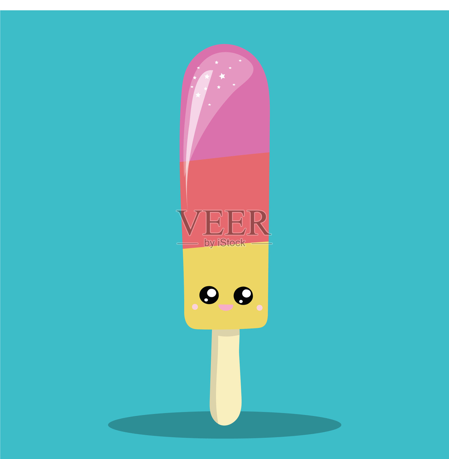 冰棒笑脸11插画图片素材