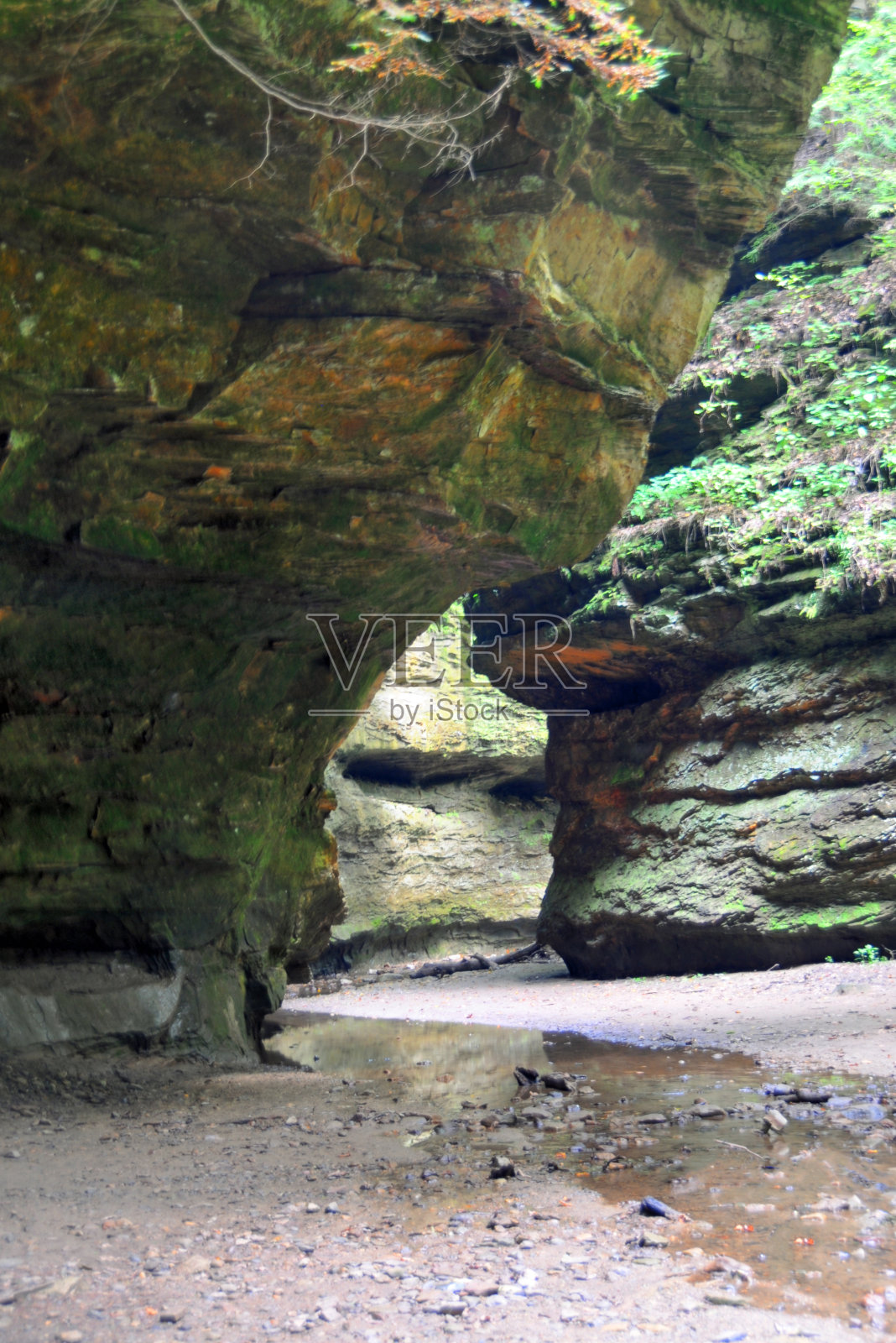印第安纳州的石灰石峡谷-土耳其跑照片摄影图片