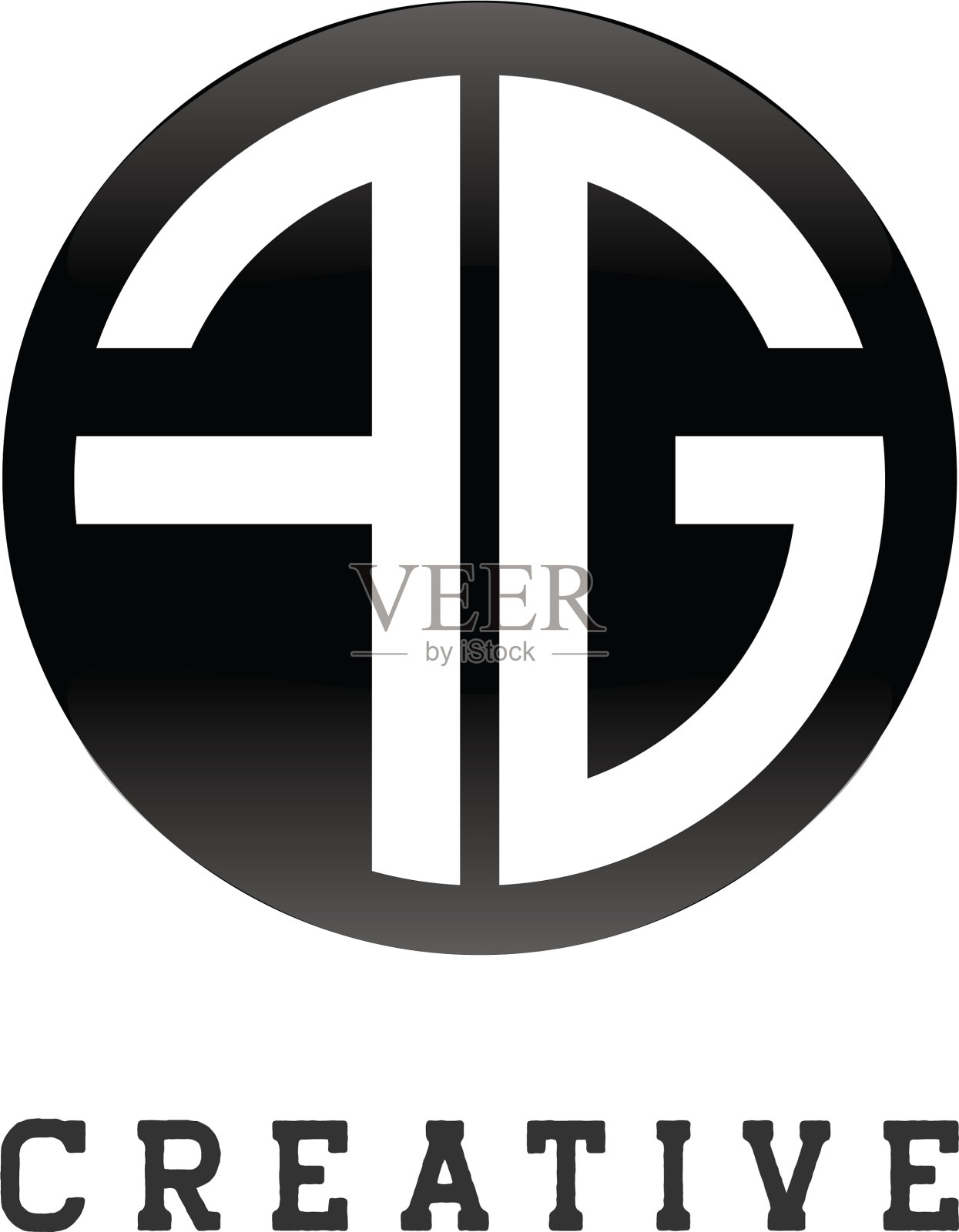 首字母fg圆形状字母黑色插画图片素材