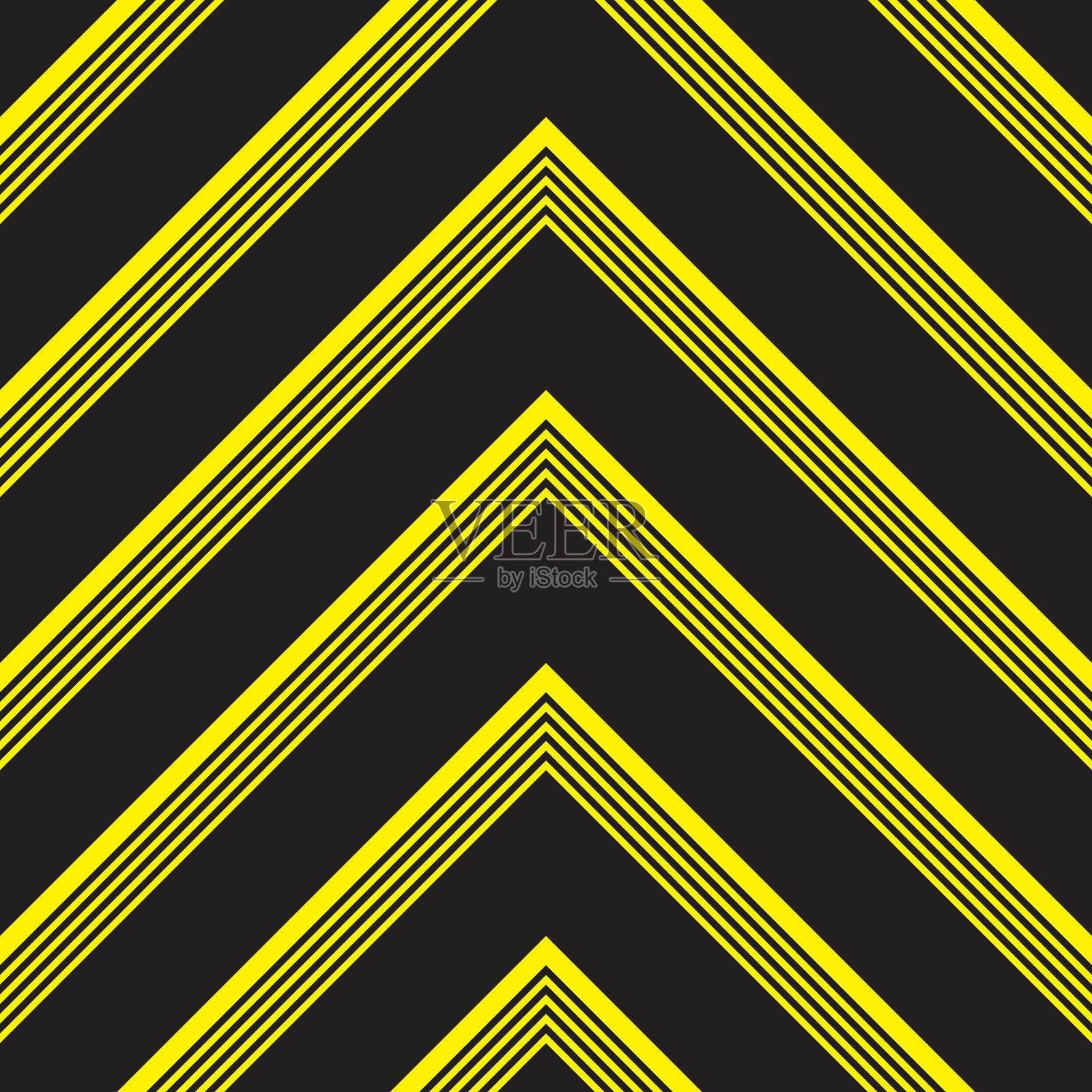 黄色人字形斜条纹无缝图案插画图片素材