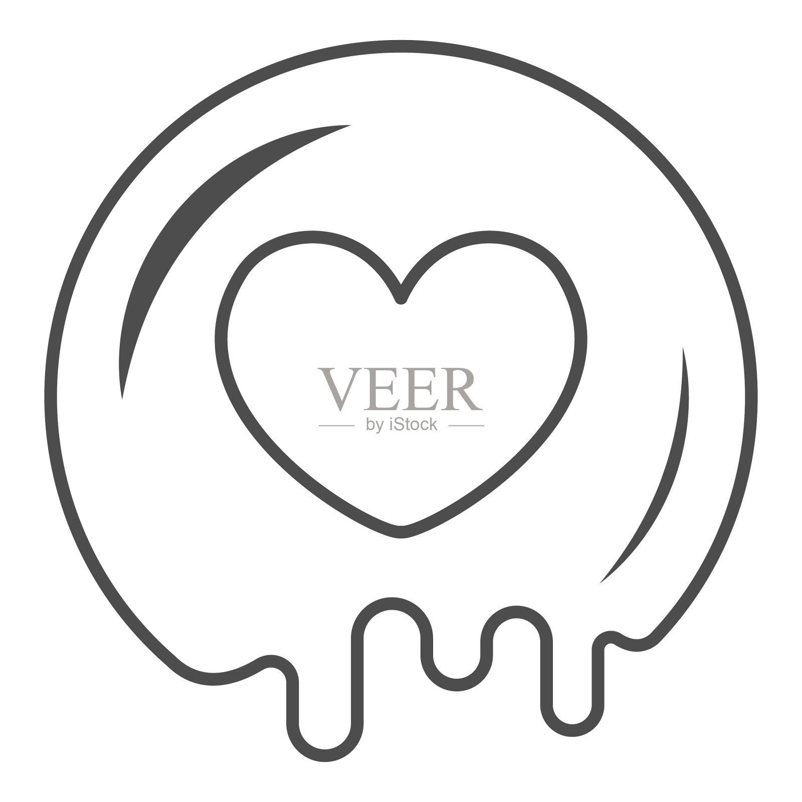 爱巧克力细线图标巧克力插画图片素材