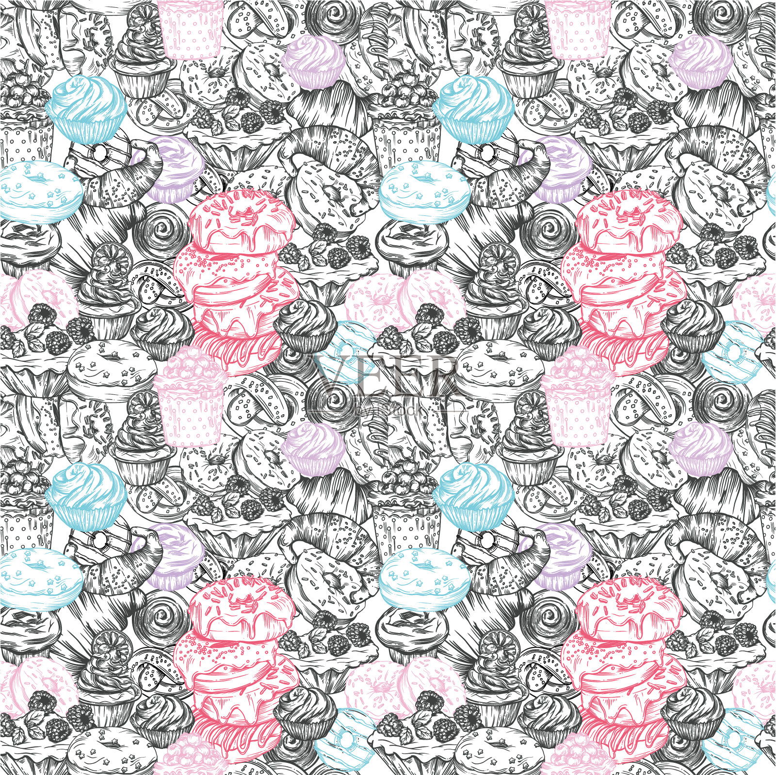 无缝的打印插画图片素材