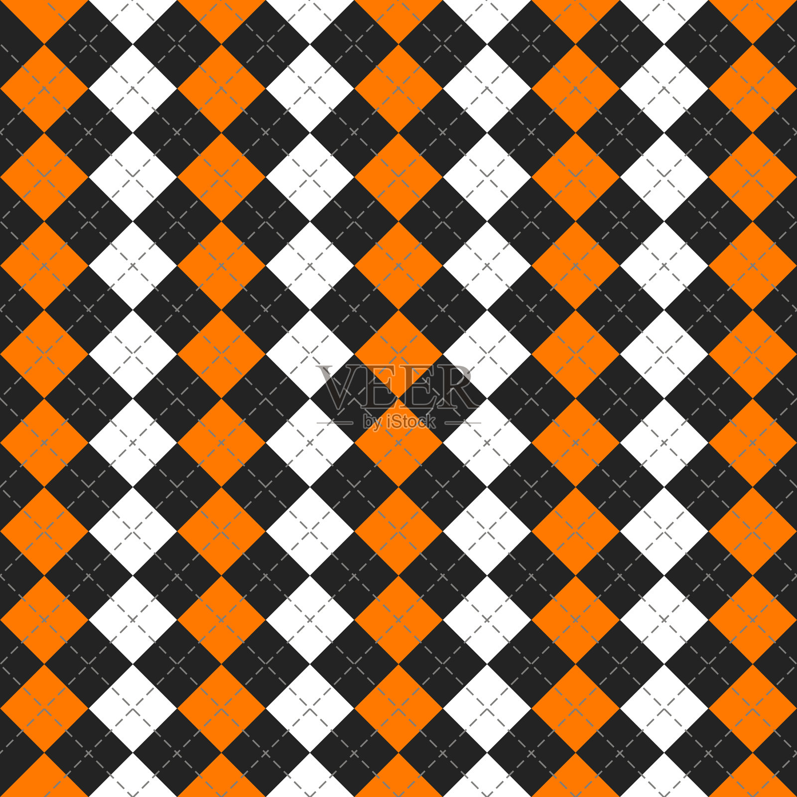 万圣节菱形格子苏格兰笼子背景插画图片素材