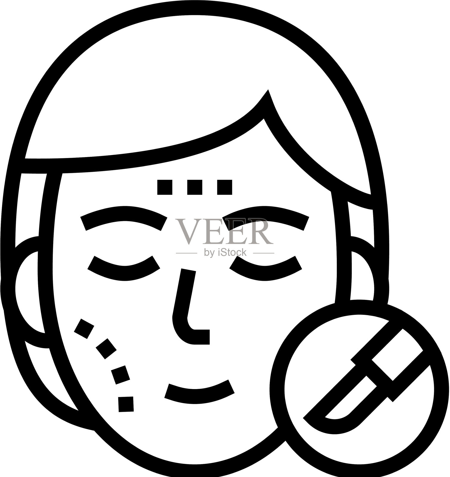 整形手术线图标为黑色设计元素图片