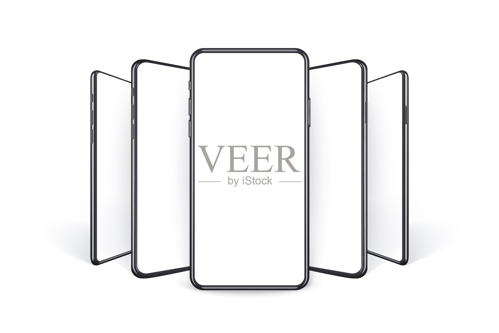 逼真的智能手机模型3d移动设备插画图片素材