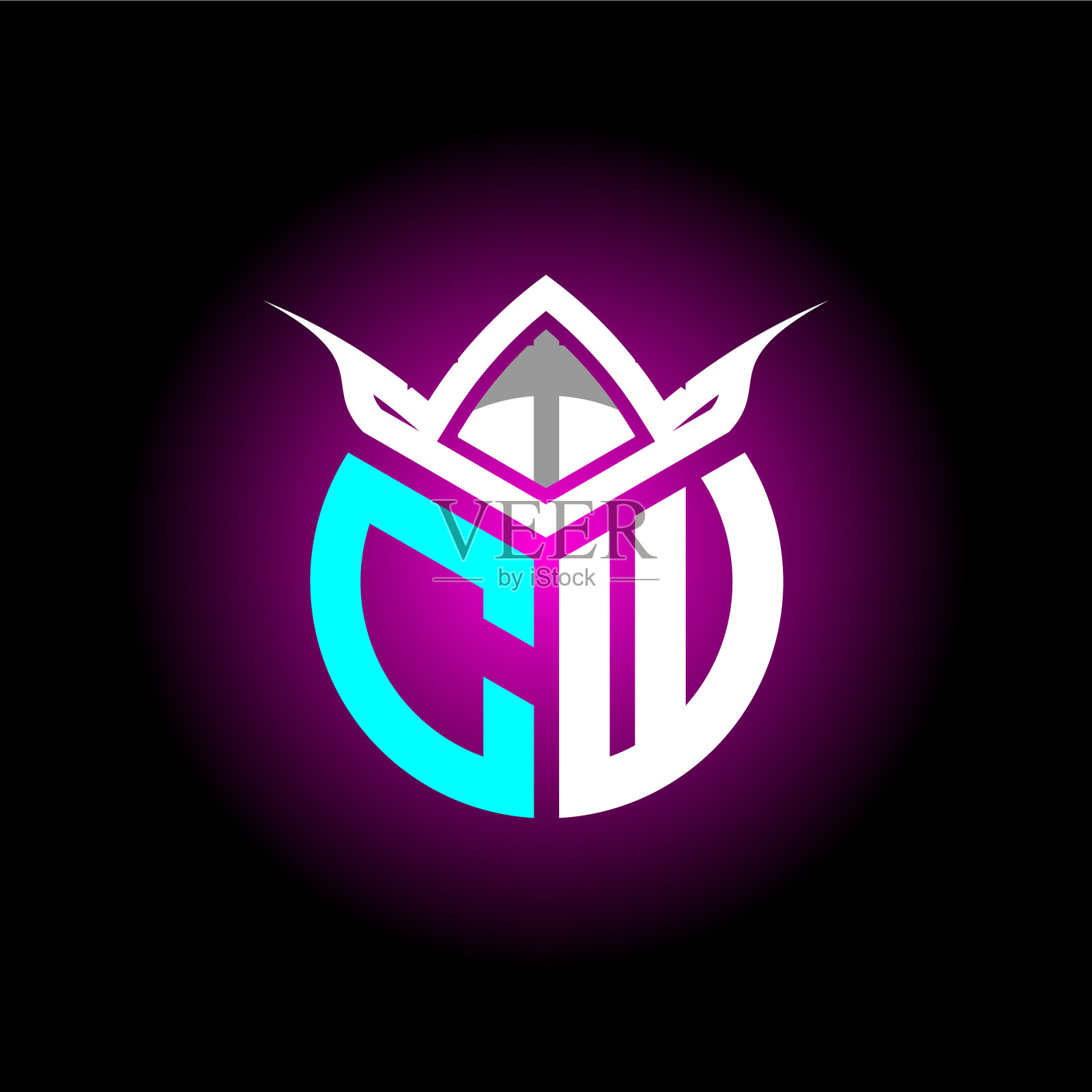 首极简c w字母组合标志字母插画图片素材