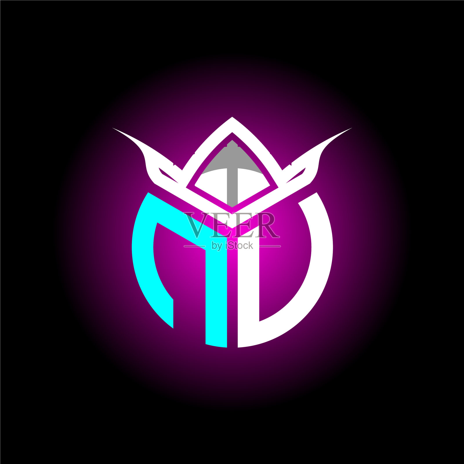 首字母极简n u字母组合标志字母插画图片素材