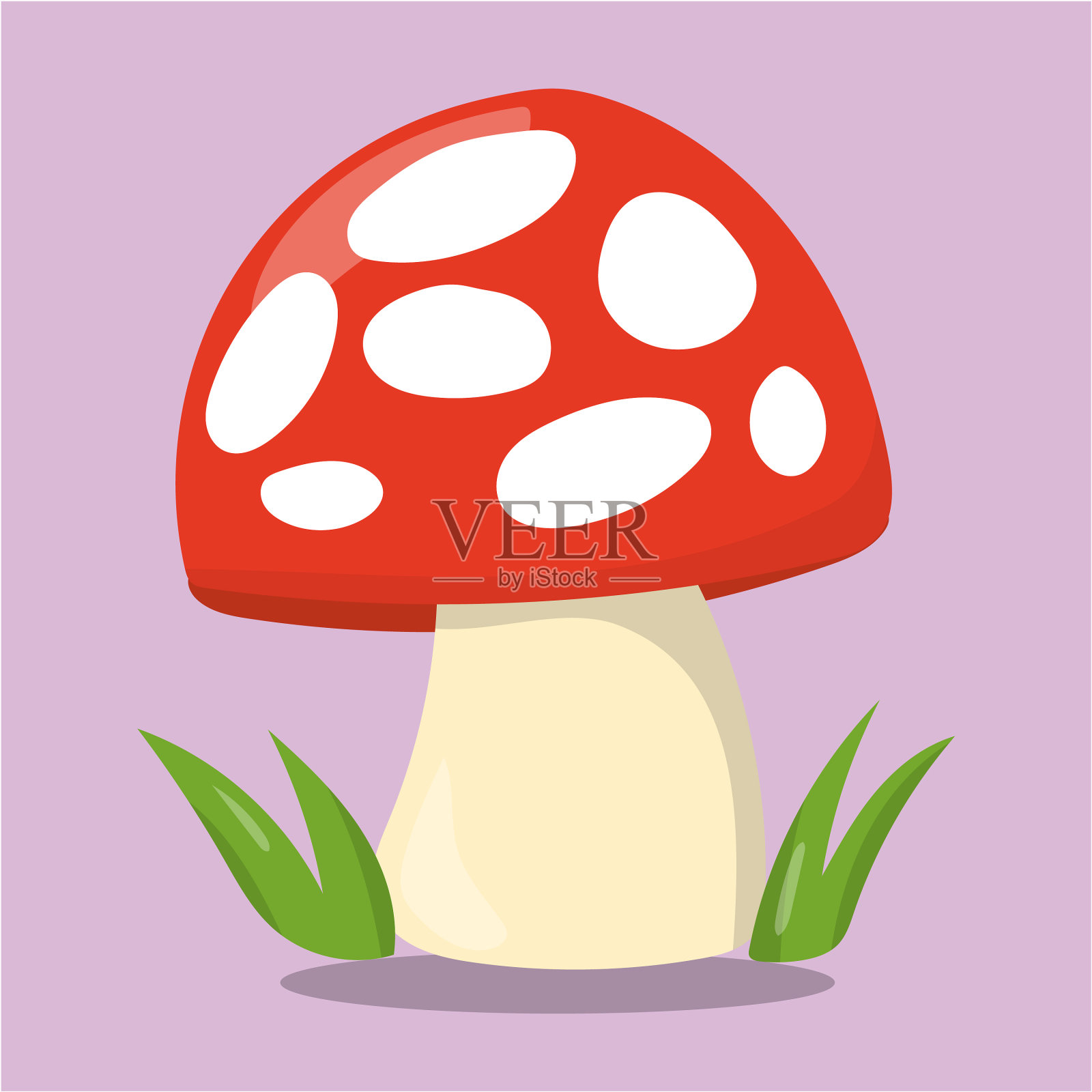 林地动物蘑菇09插画图片素材