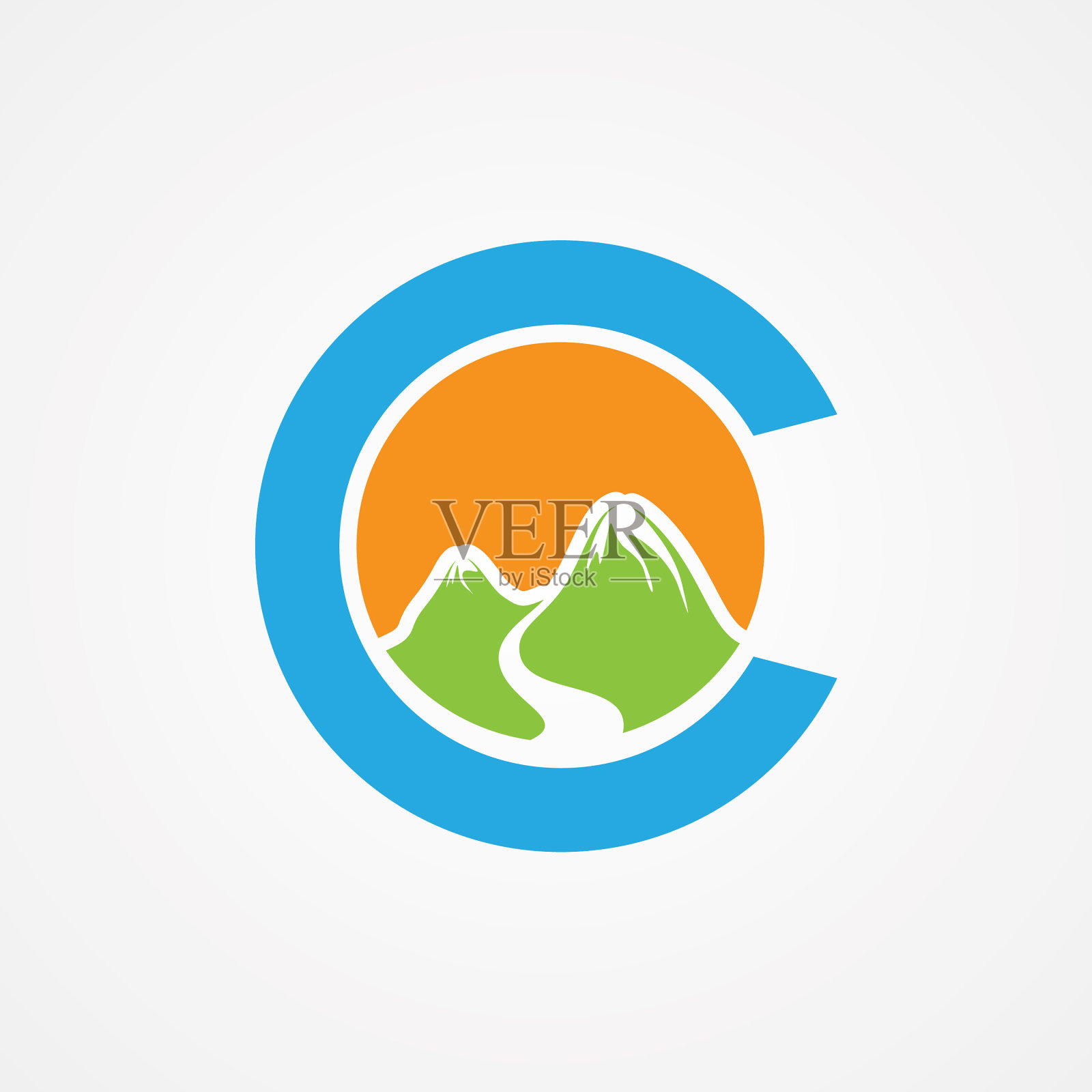 字母c与山图形插画图片素材