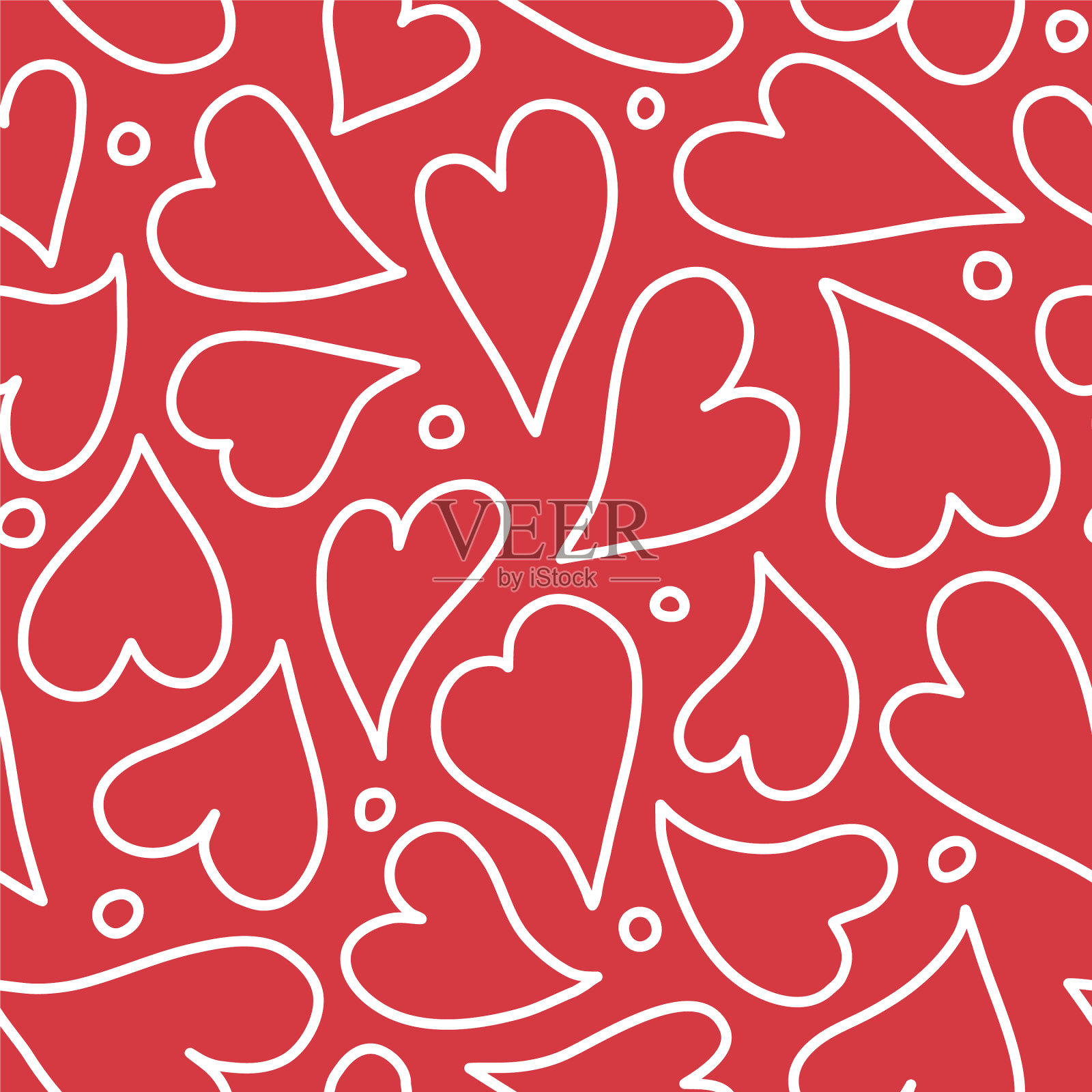 心脏背景图案为红白可爱插画图片素材