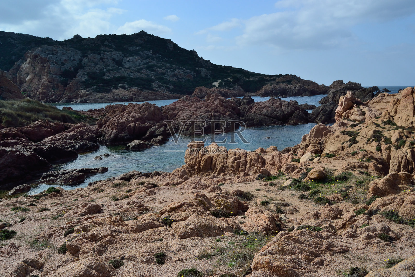 卡拉萨雷纳海岸的景色照片摄影图片